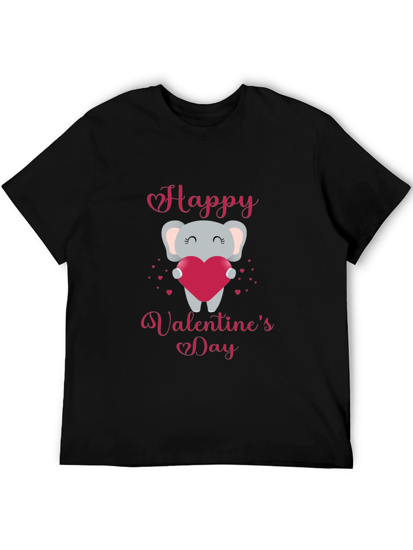 Happy Valentines Day Elephant Graphic T-Shirt