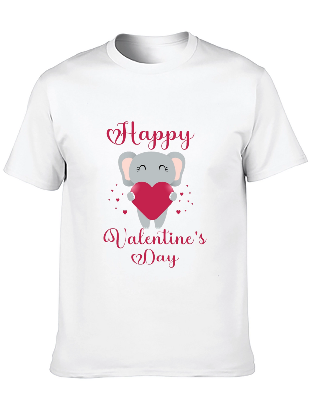 Happy Valentines Day Elephant Graphic T-Shirt