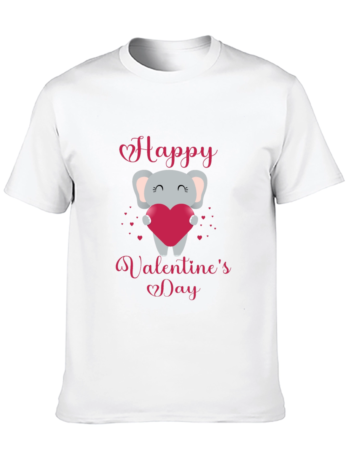 Happy Valentines Day Elephant Graphic T-Shirt