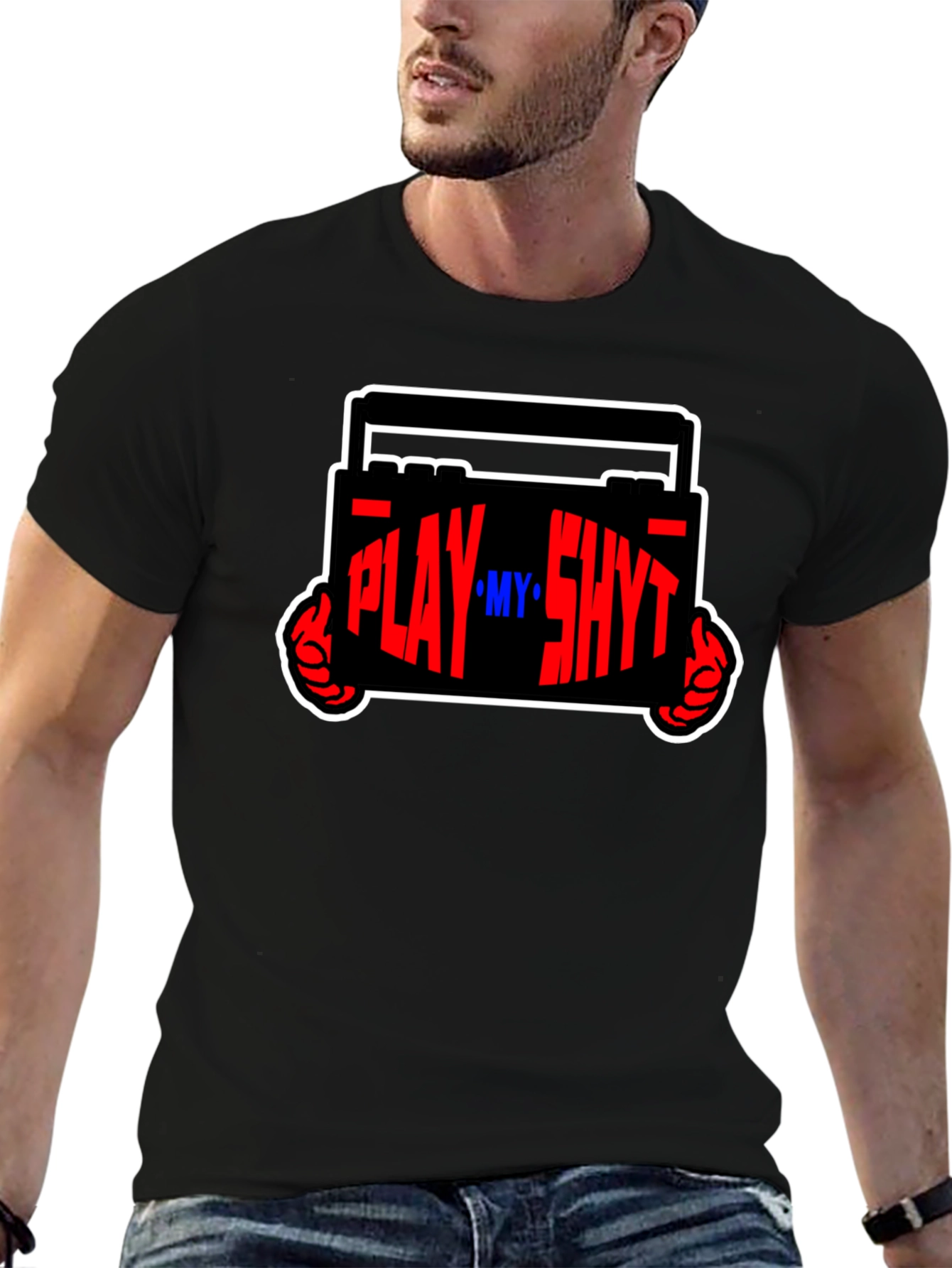 Play My Sh*t Black Graphic Tee