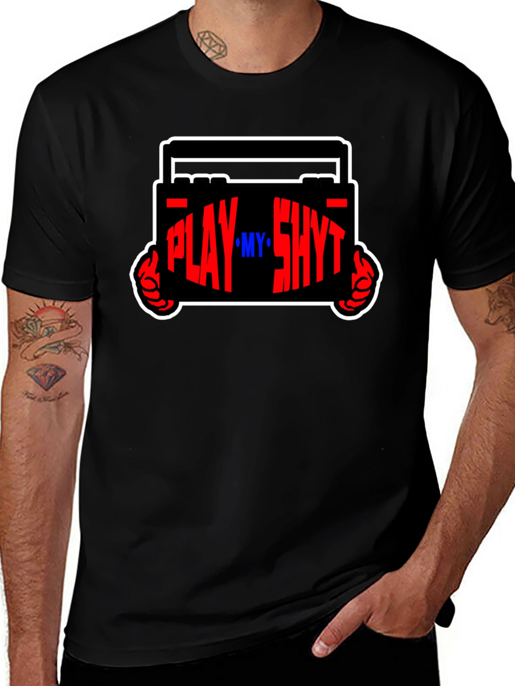 Play My Sh*t Black Graphic Tee