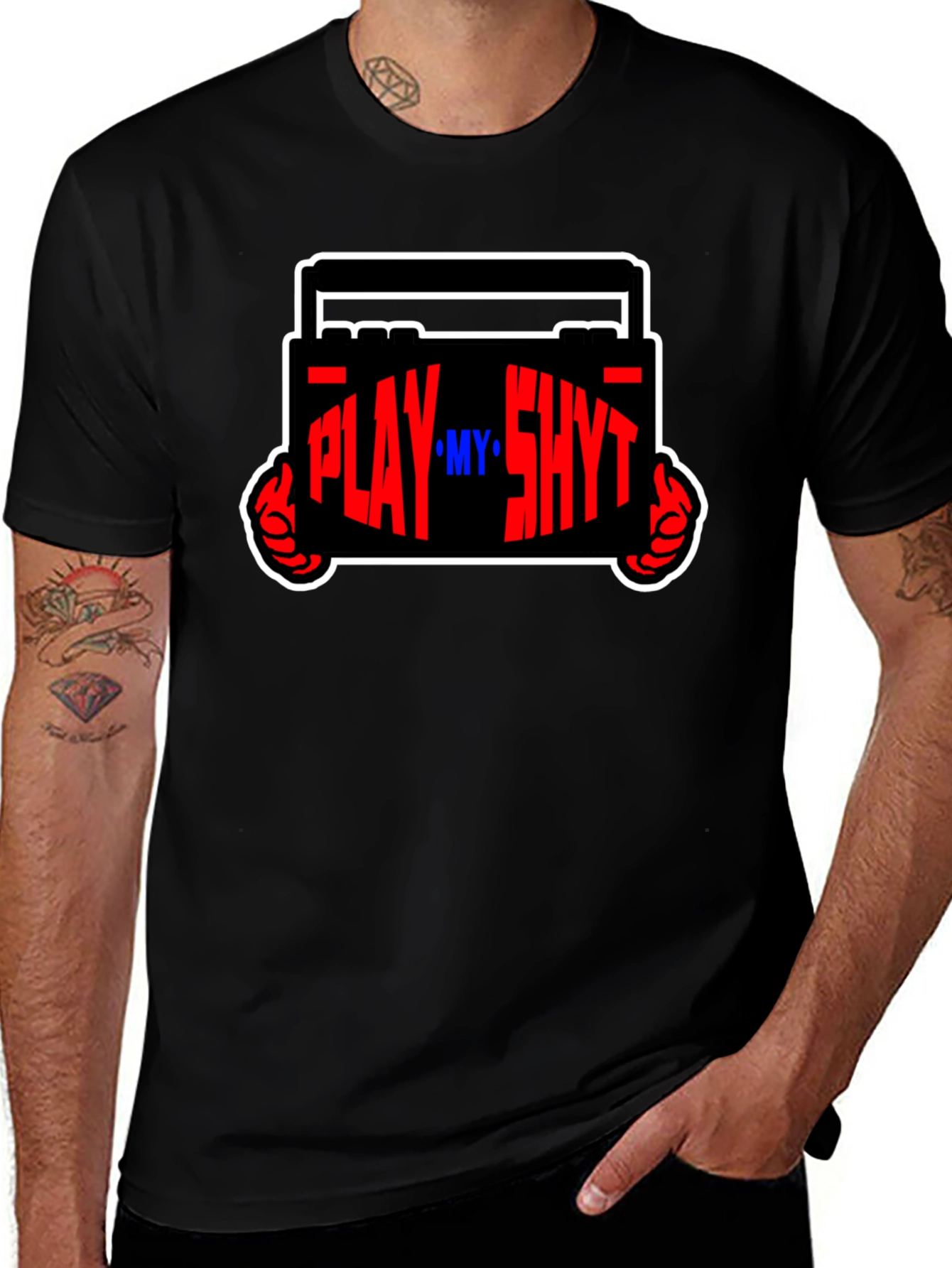 Play My Sh*t Black Graphic Tee