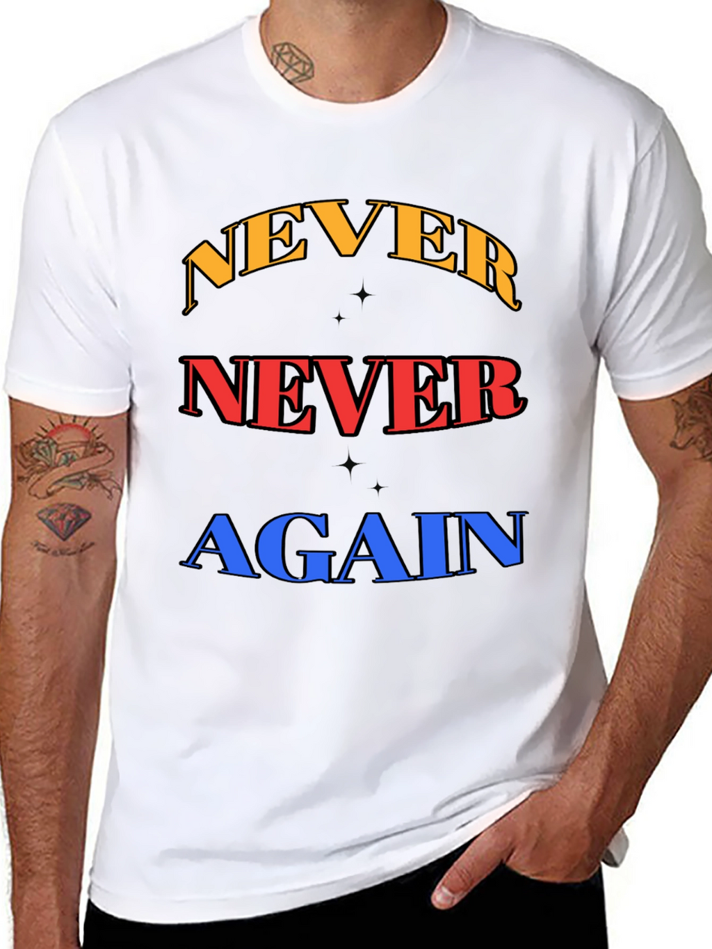 Never Again Graphic Tee - Bold Statement Shirt