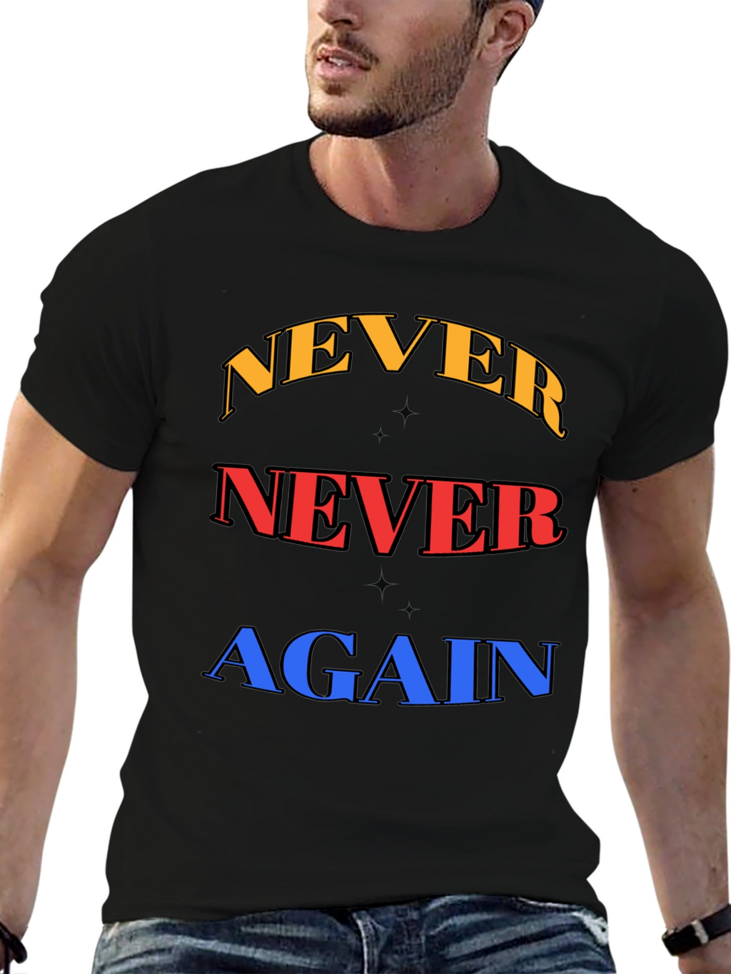 Never Again Graphic Tee - Bold Statement Shirt