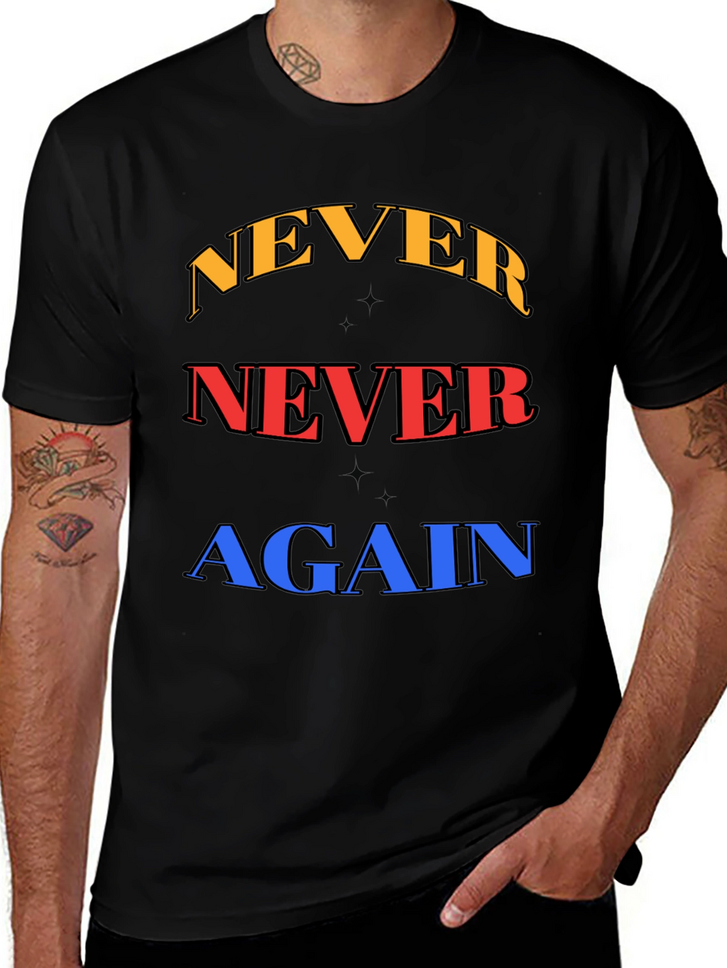Never Again Graphic Tee - Bold Statement Shirt