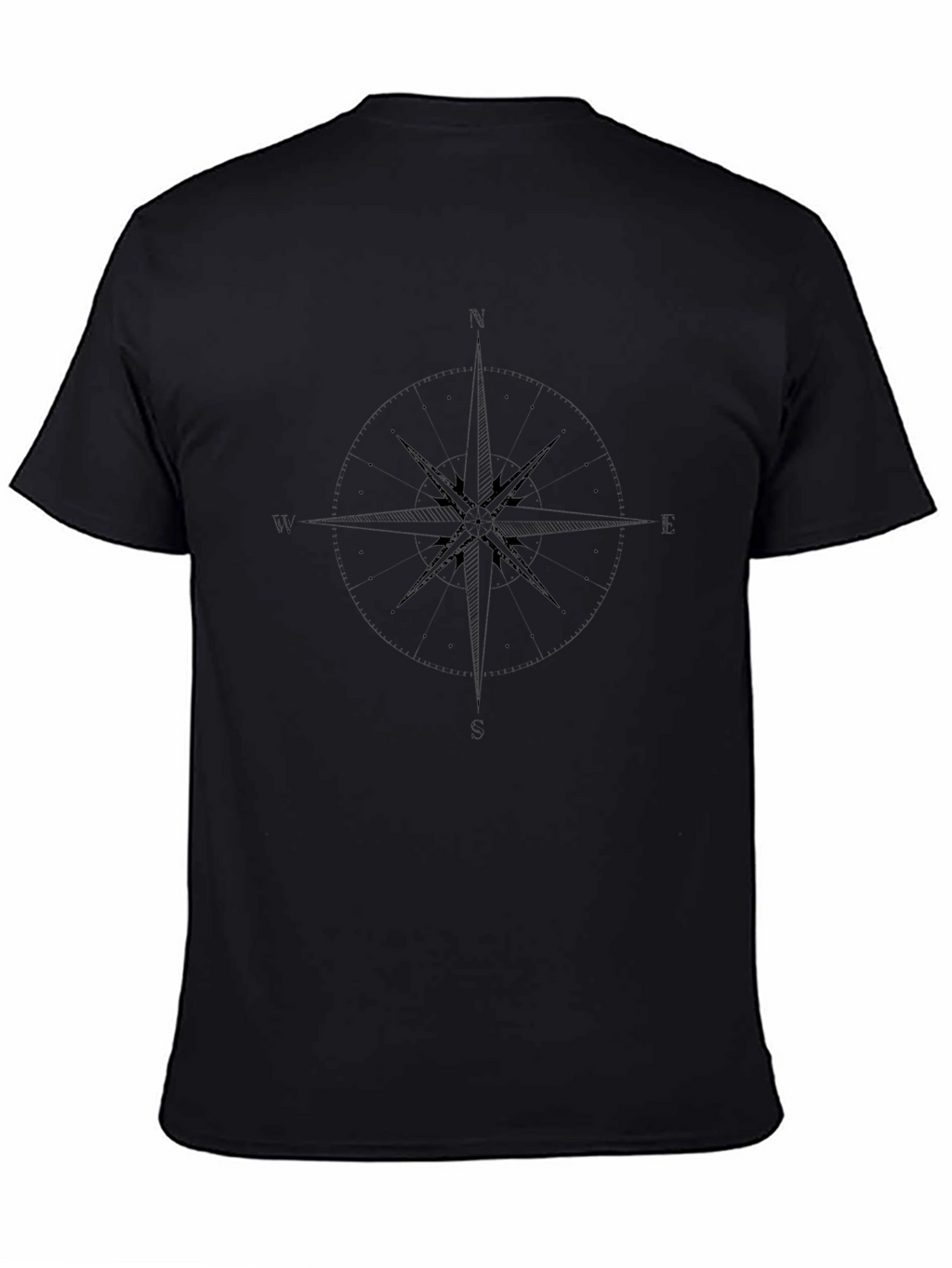 Compass Rose Graphic Black T-Shirt
