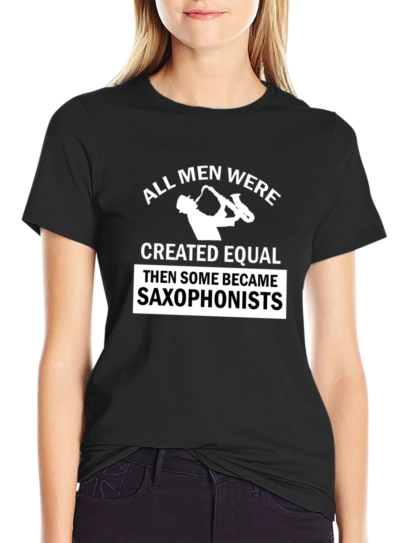 Saxophonist Humor Tee - All Men Created Equal T-Shirt
