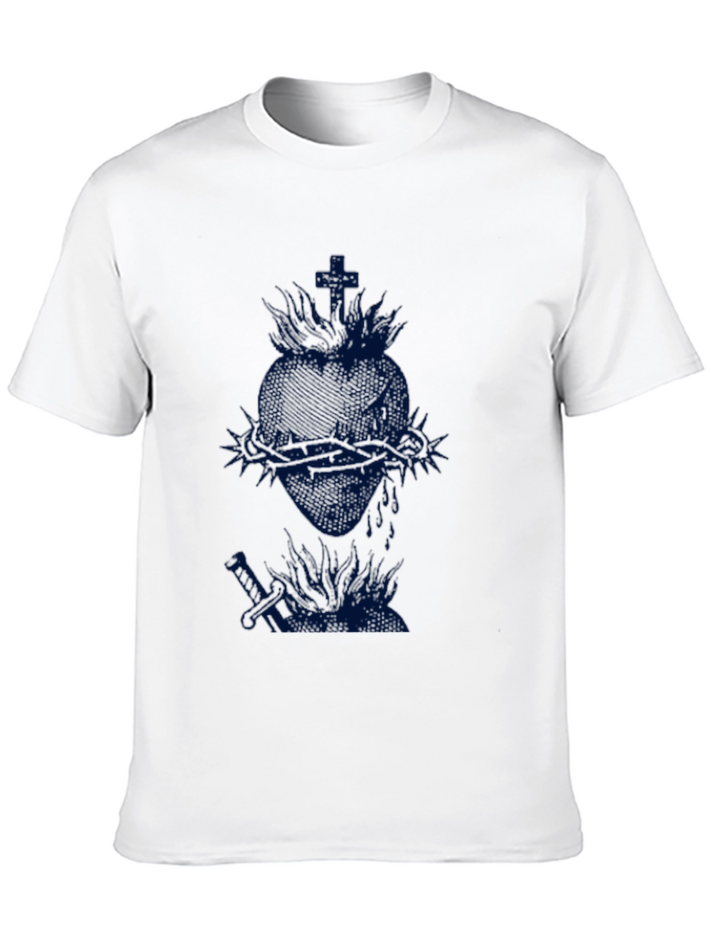 Black T-Shirt with Heart Graphic