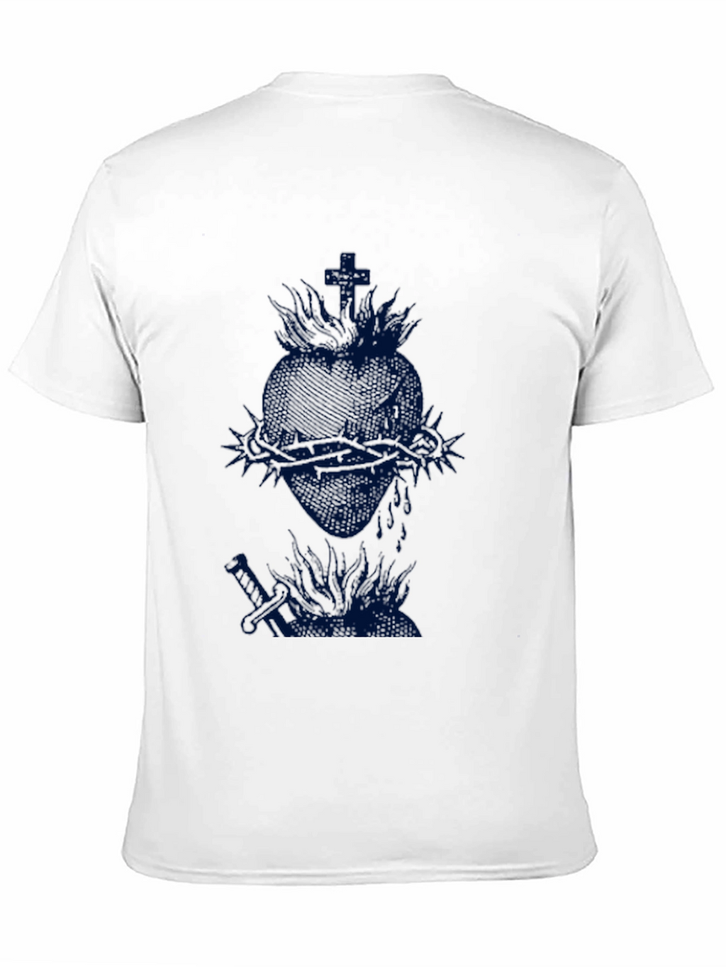 Black T-Shirt with Heart Graphic