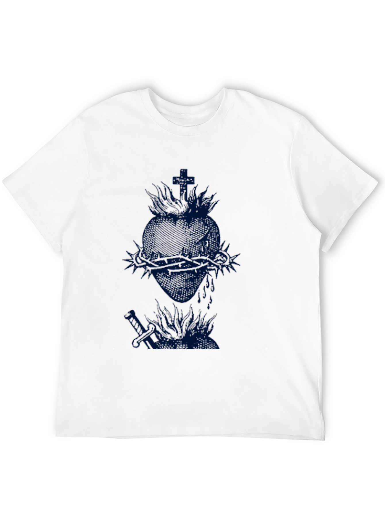 Black T-Shirt with Heart Graphic