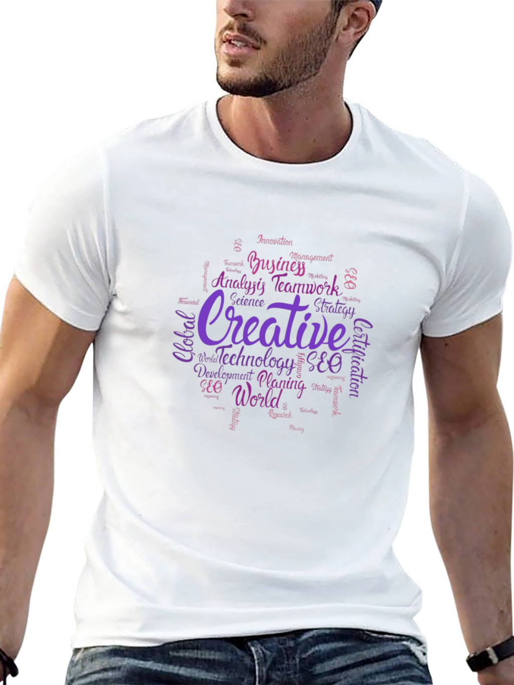 Creative Word Cloud Graphic T-Shirt
