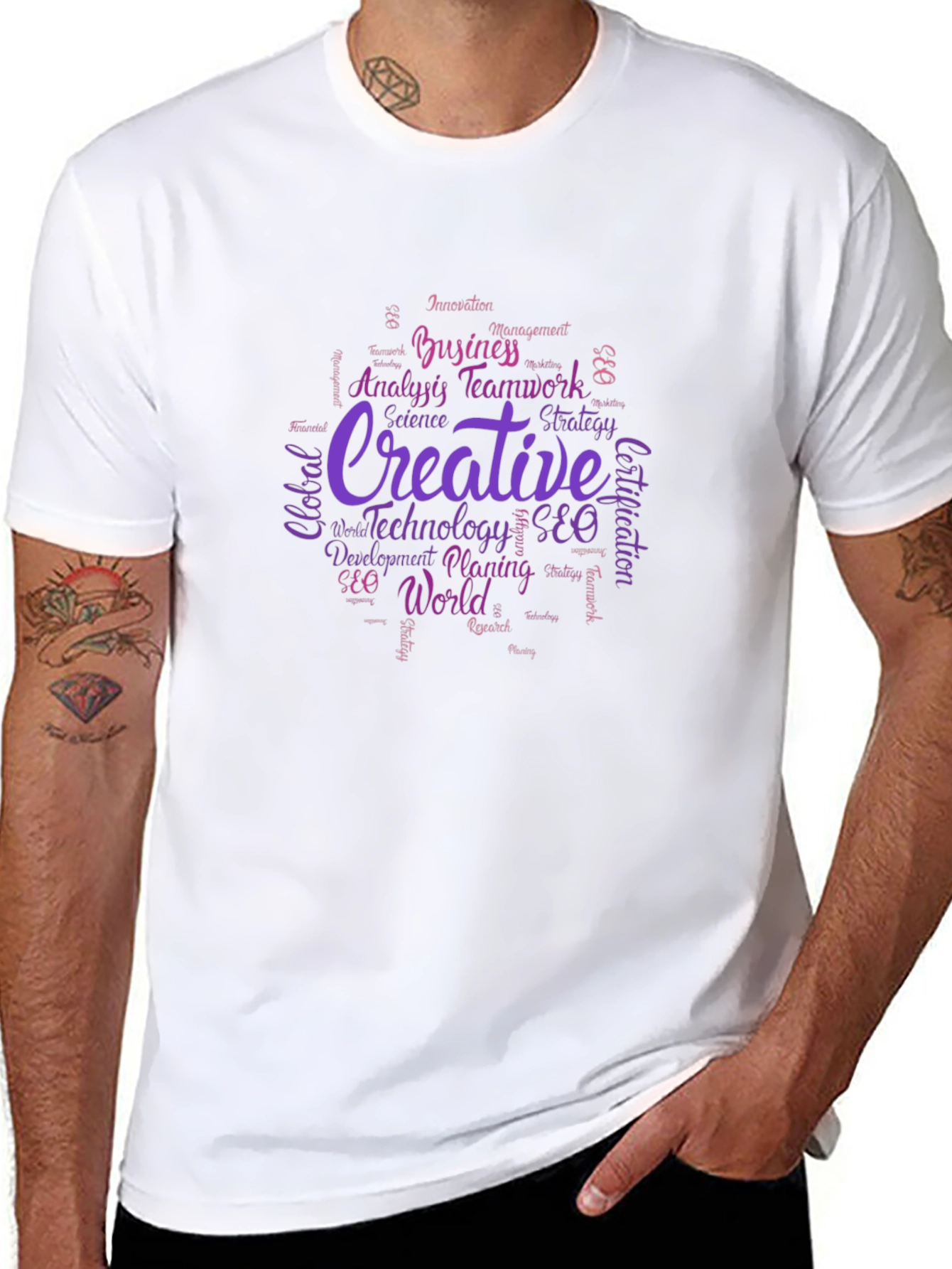 Creative Word Cloud Graphic T-Shirt