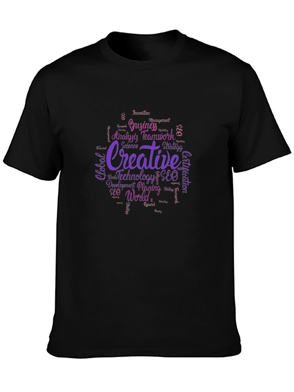 Creative Word Cloud Graphic T-Shirt