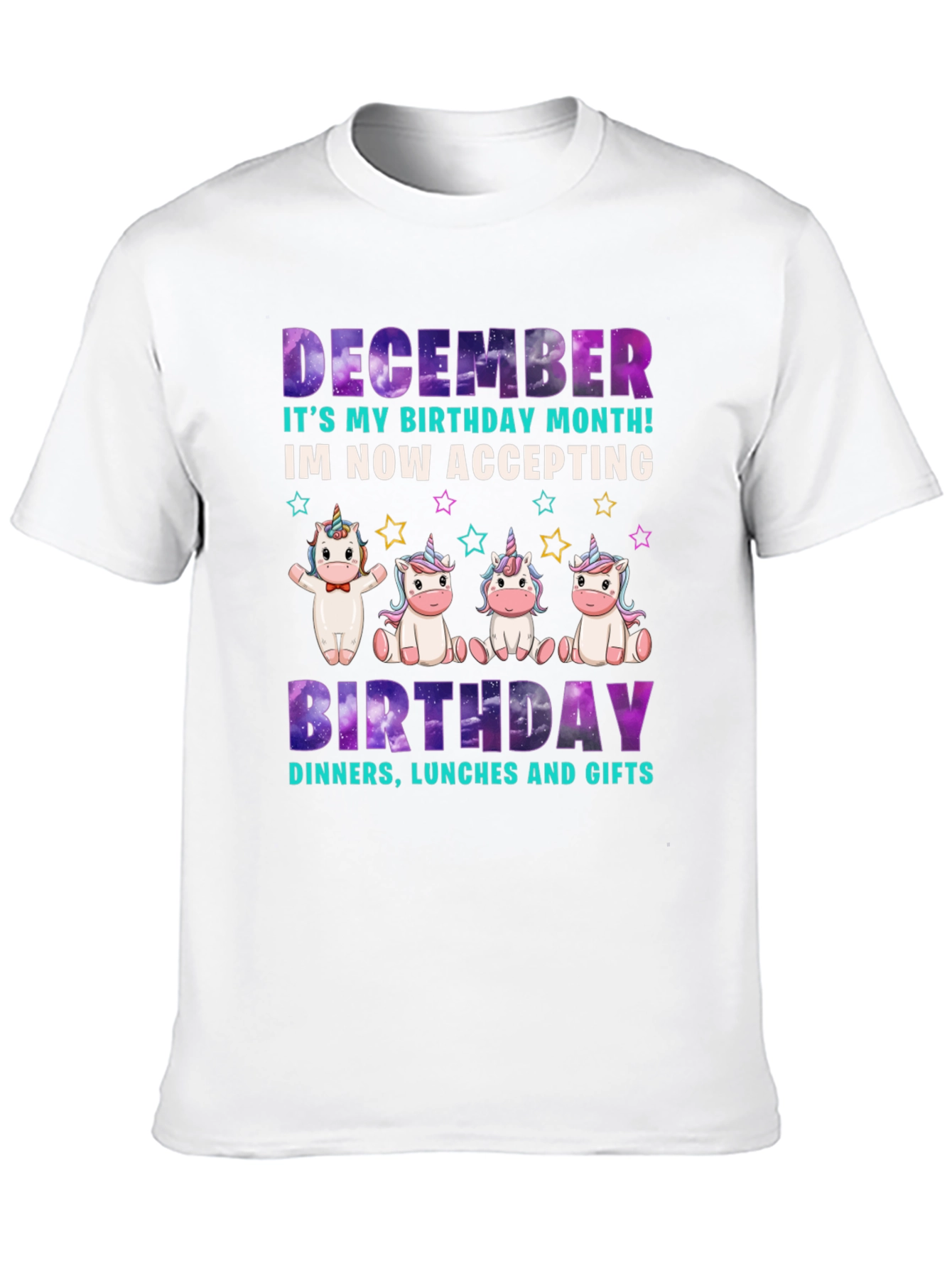 December Birthday Month Unicorn T-Shirt