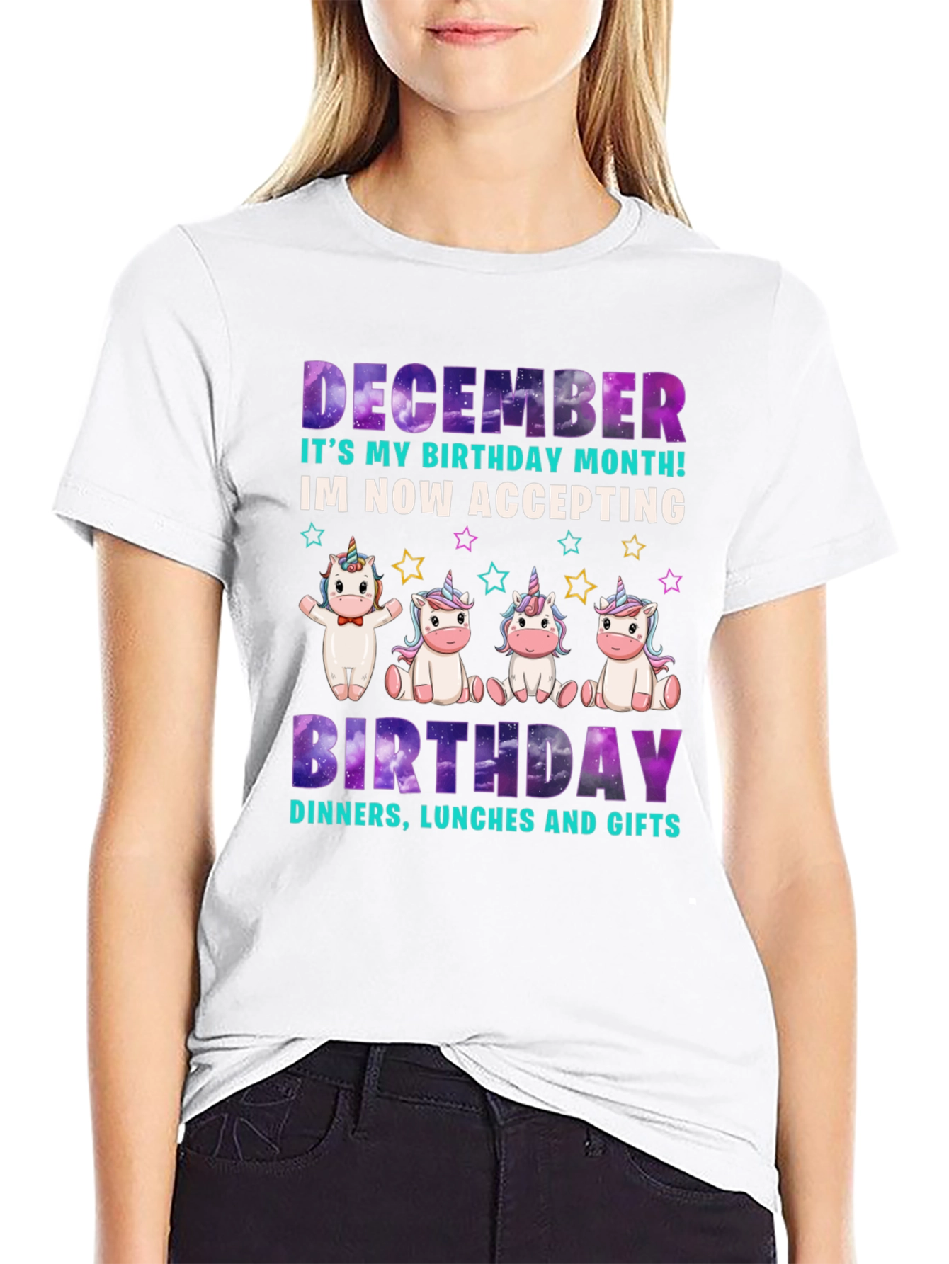 December Birthday Month Unicorn T-Shirt