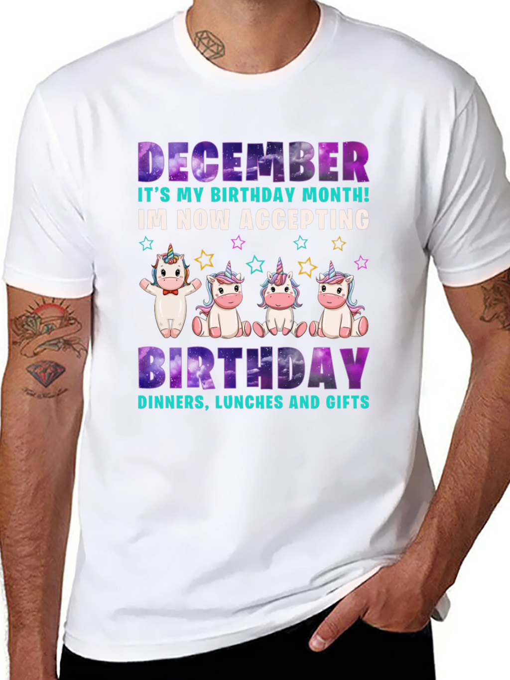 December Birthday Month Unicorn T-Shirt