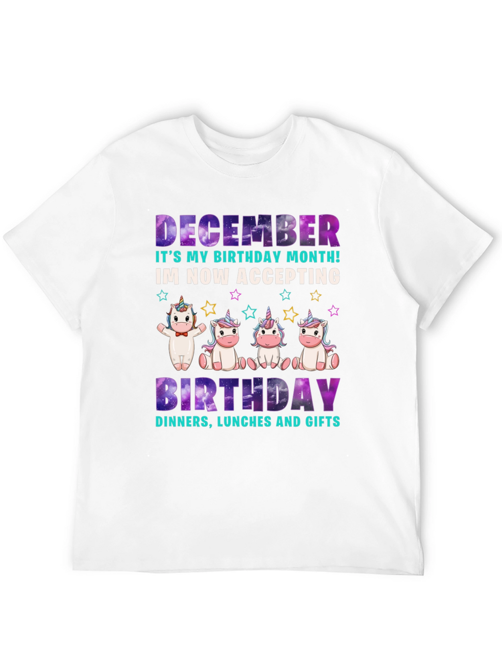 December Birthday Month Unicorn T-Shirt