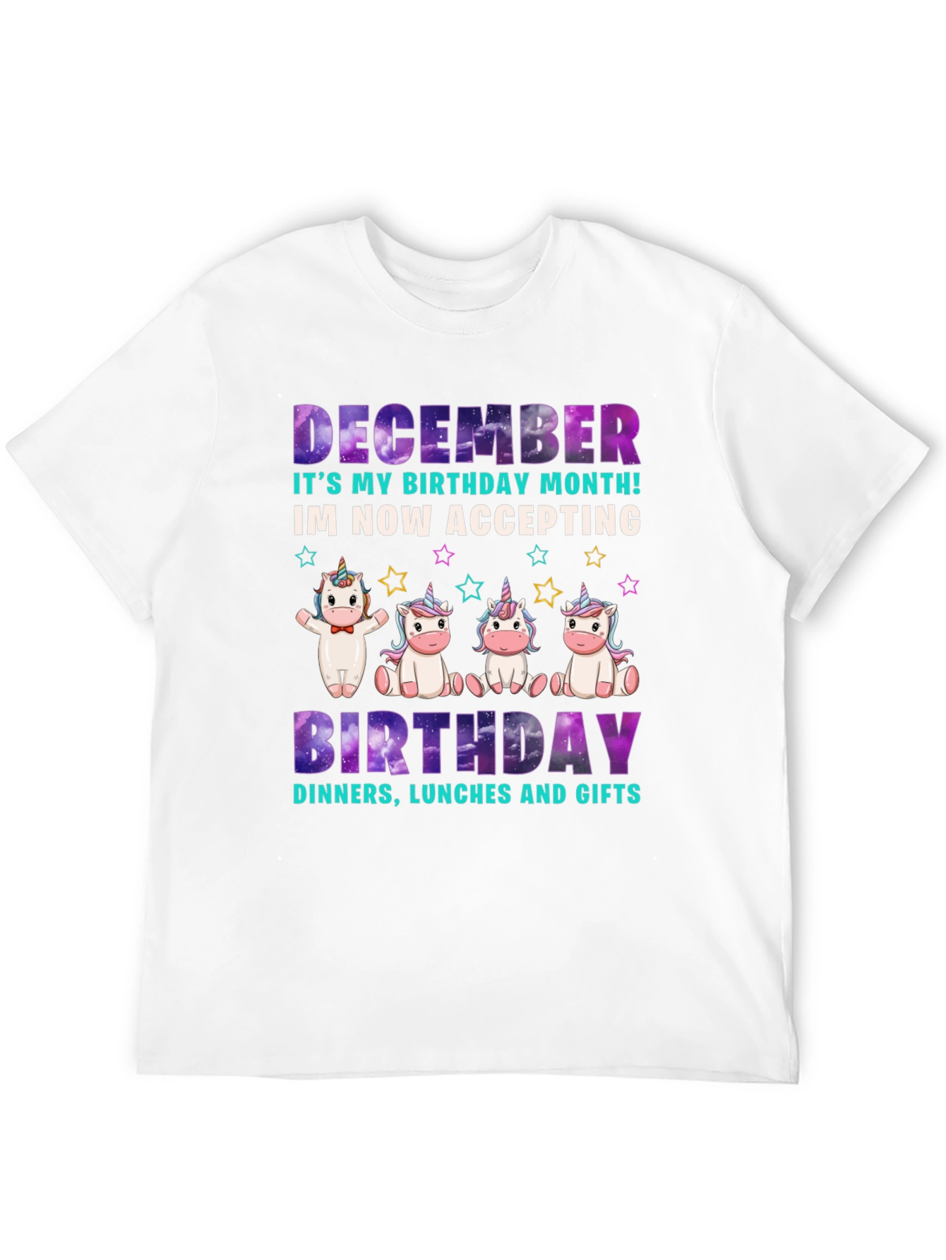 December Birthday Month Unicorn T-Shirt