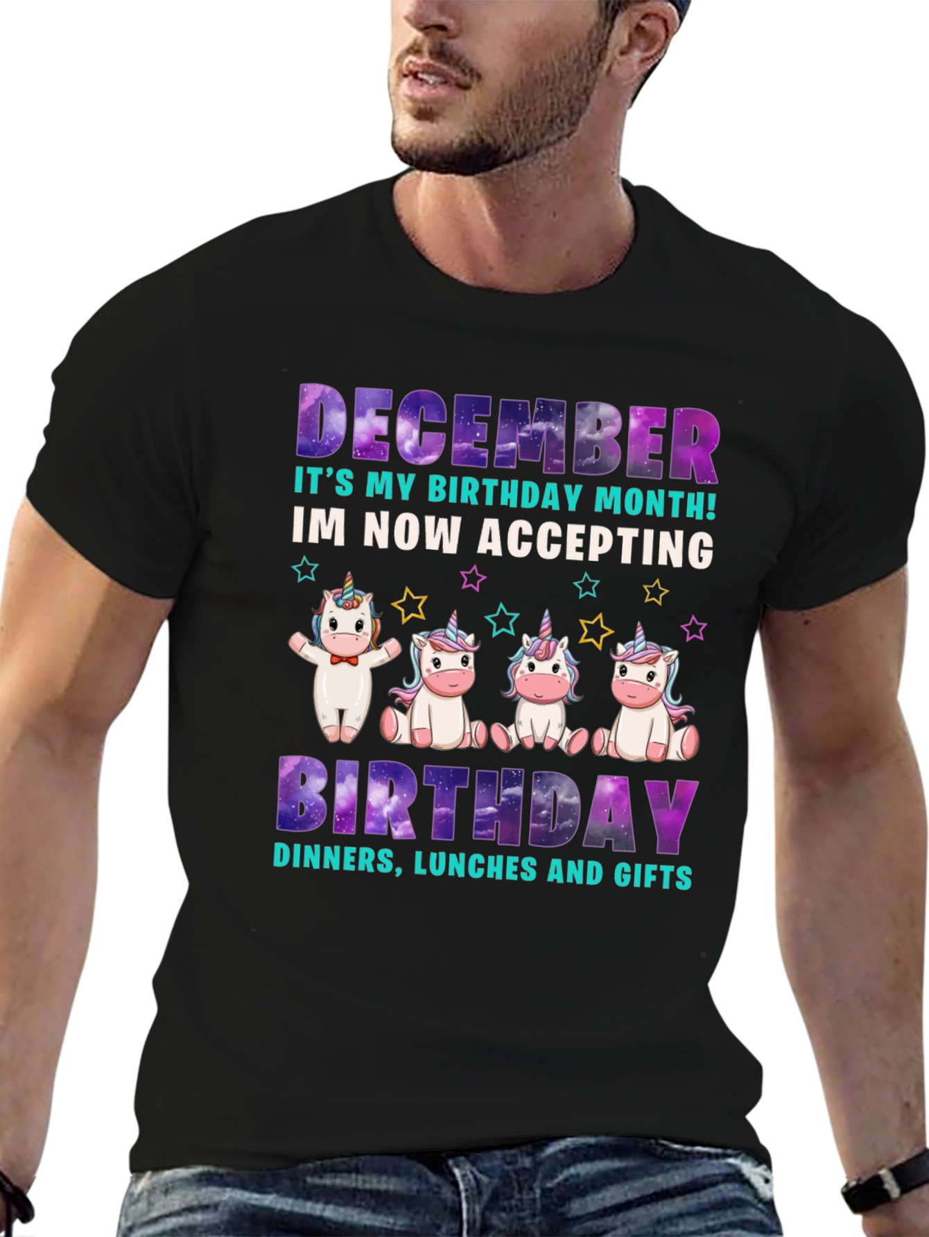 December Birthday Month Unicorn T-Shirt
