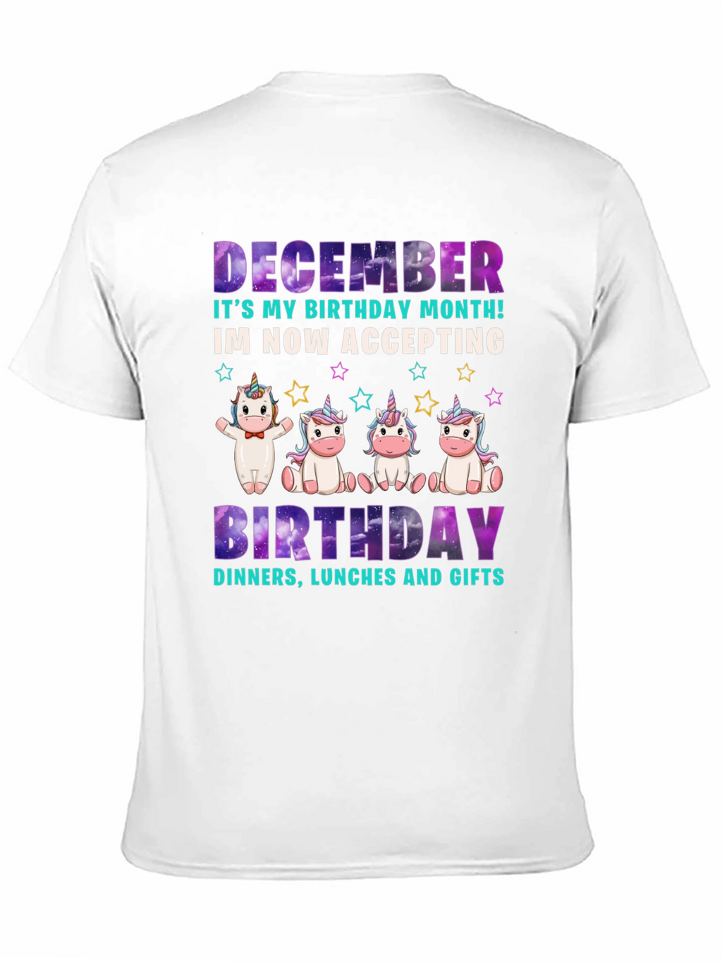 December Birthday Month Unicorn T-Shirt