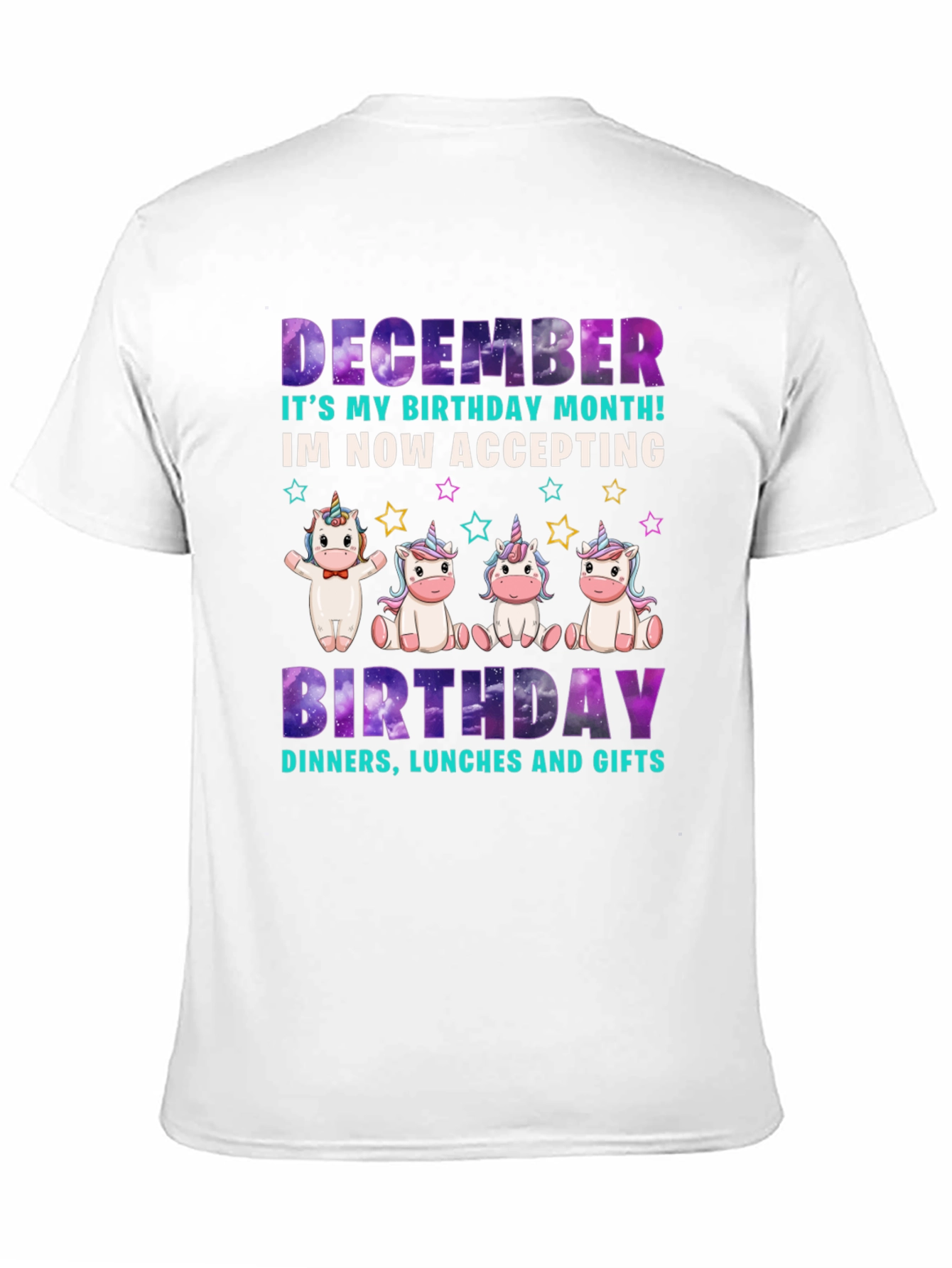 December Birthday Month Unicorn T-Shirt