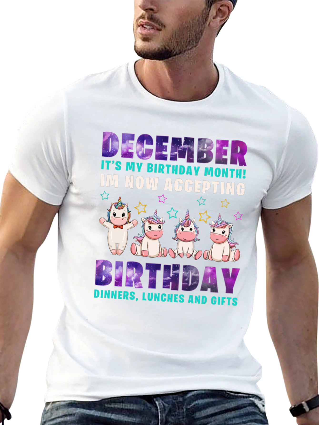 December Birthday Month Unicorn T-Shirt