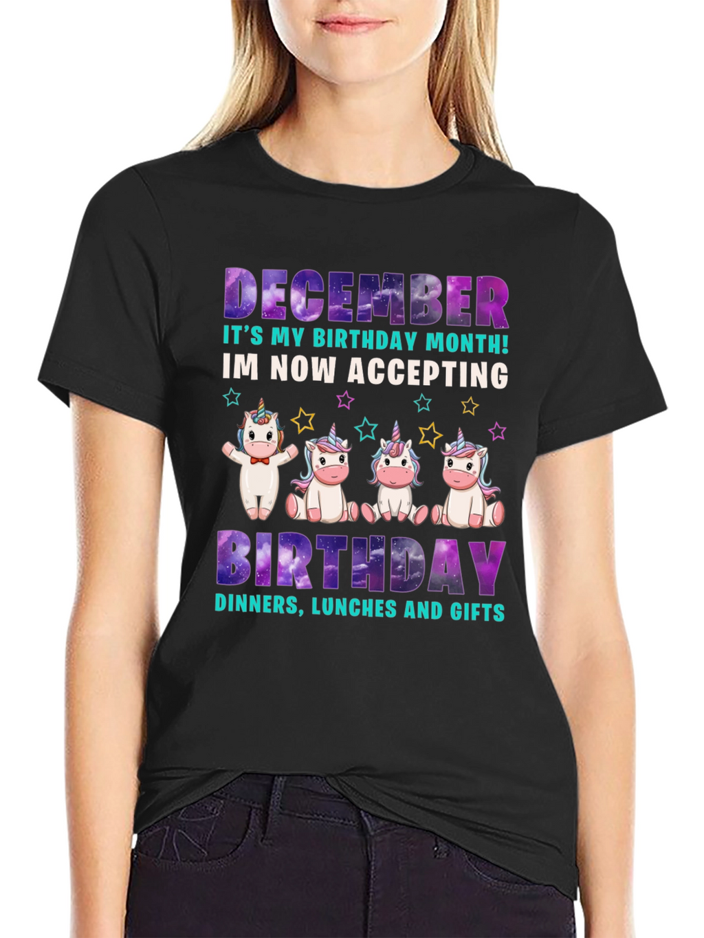 December Birthday Month Unicorn T-Shirt
