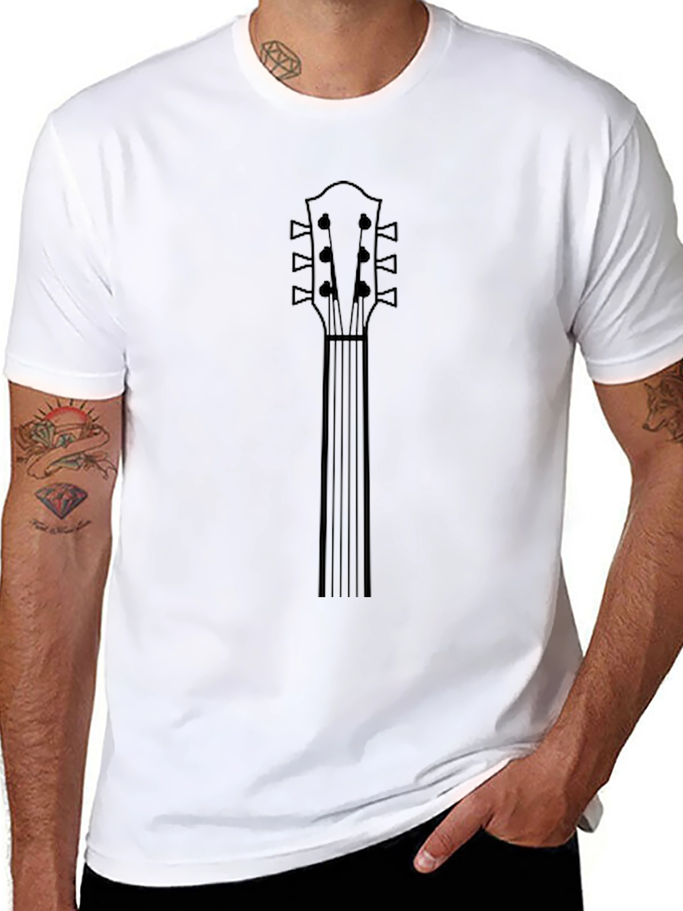 Guitar Neck Graphic Tee - Black