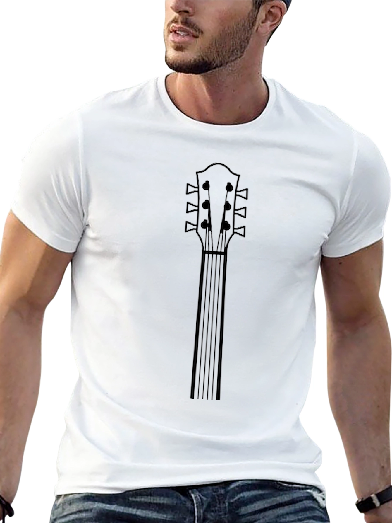 Guitar Neck Graphic Tee - Black