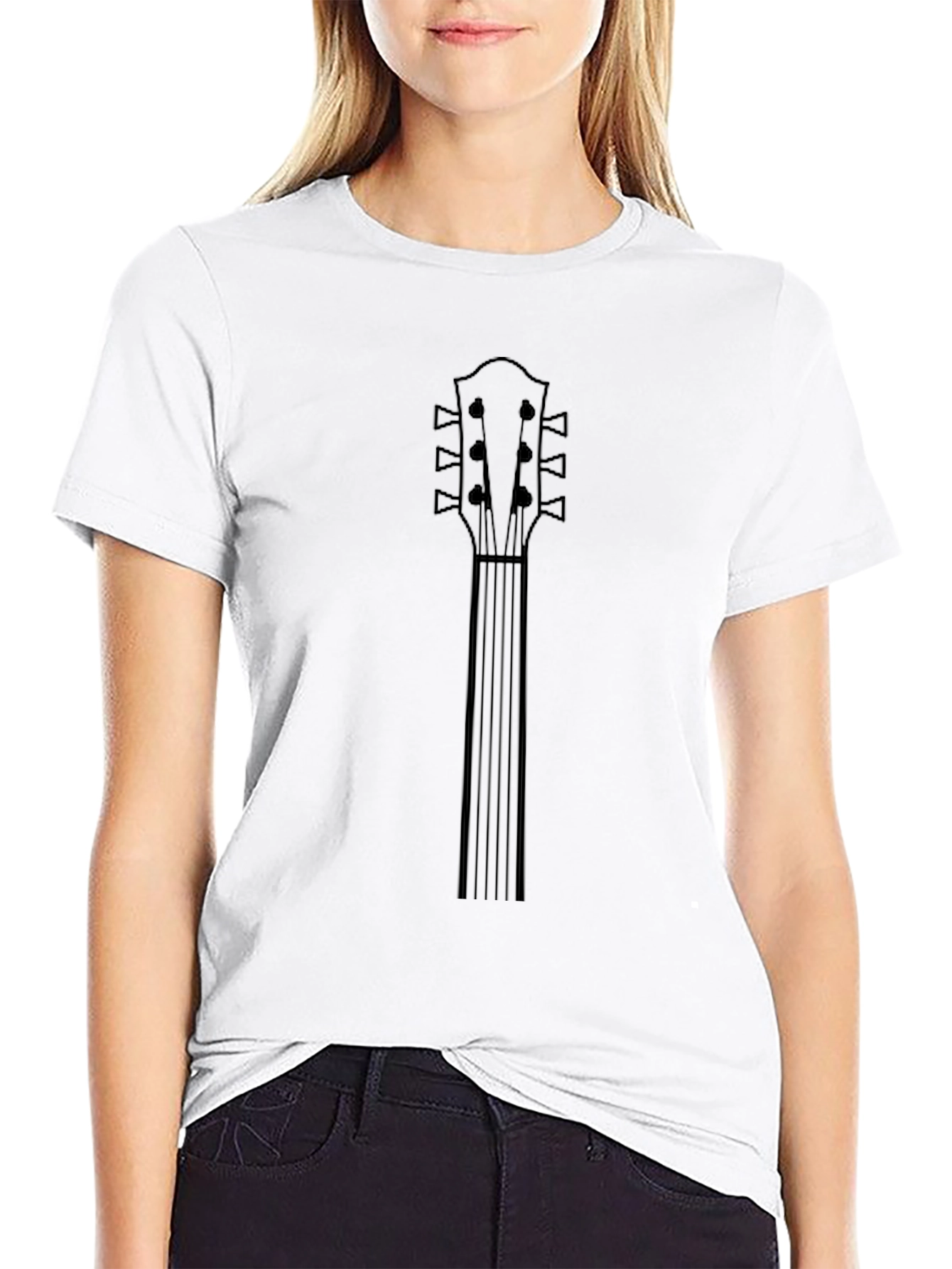 Guitar Neck Graphic Tee - Black