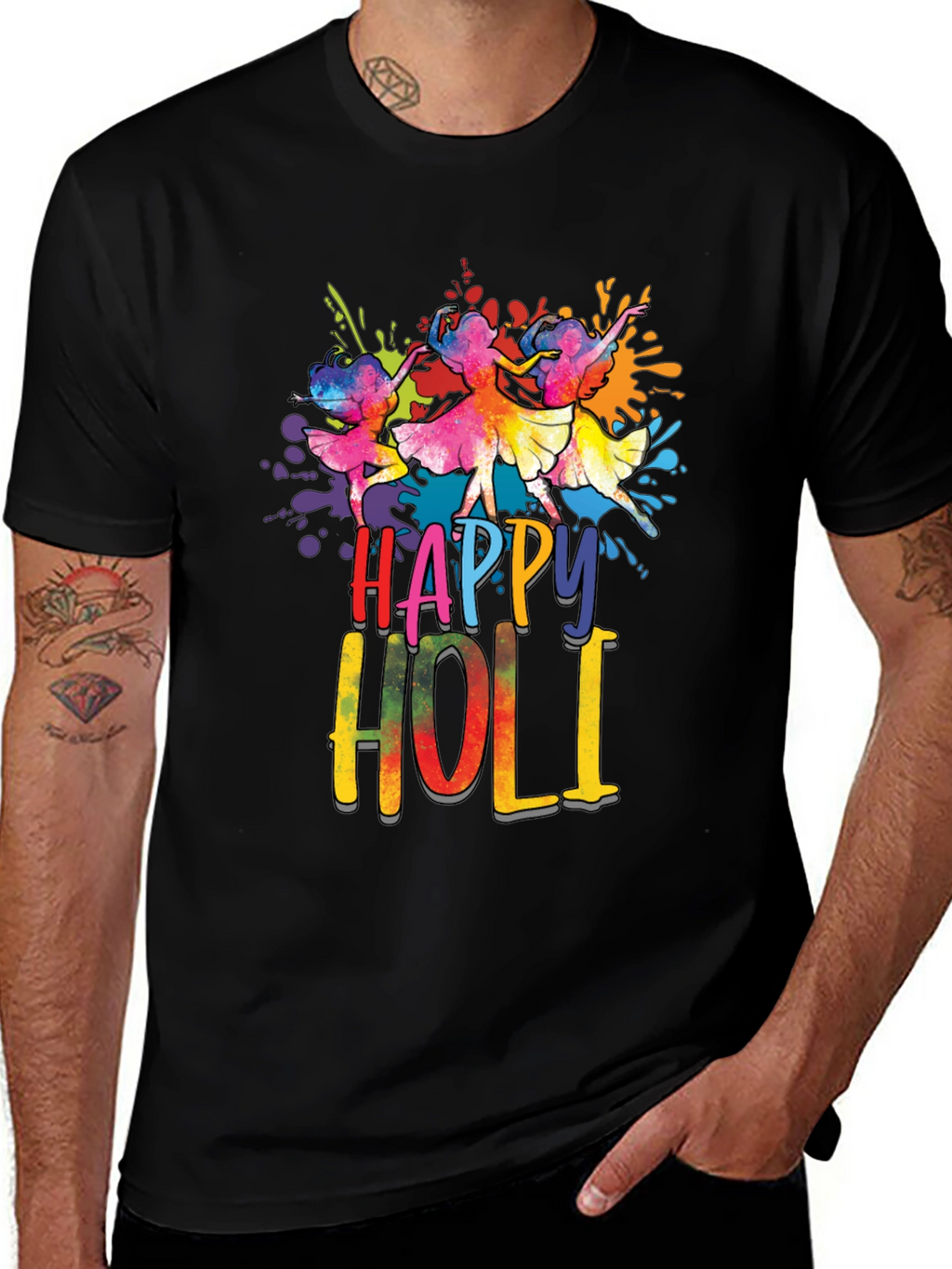 Happy Holi Dancers Graphic T-Shirt