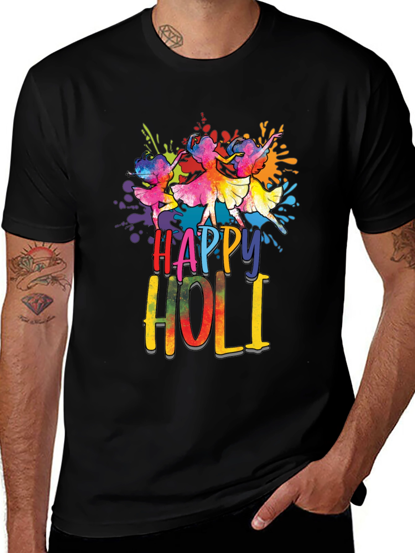 Happy Holi Dancers Graphic T-Shirt
