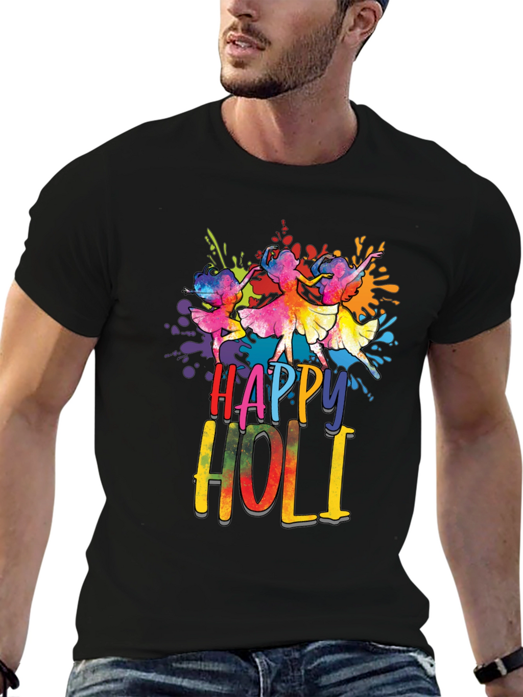 Happy Holi Dancers Graphic T-Shirt