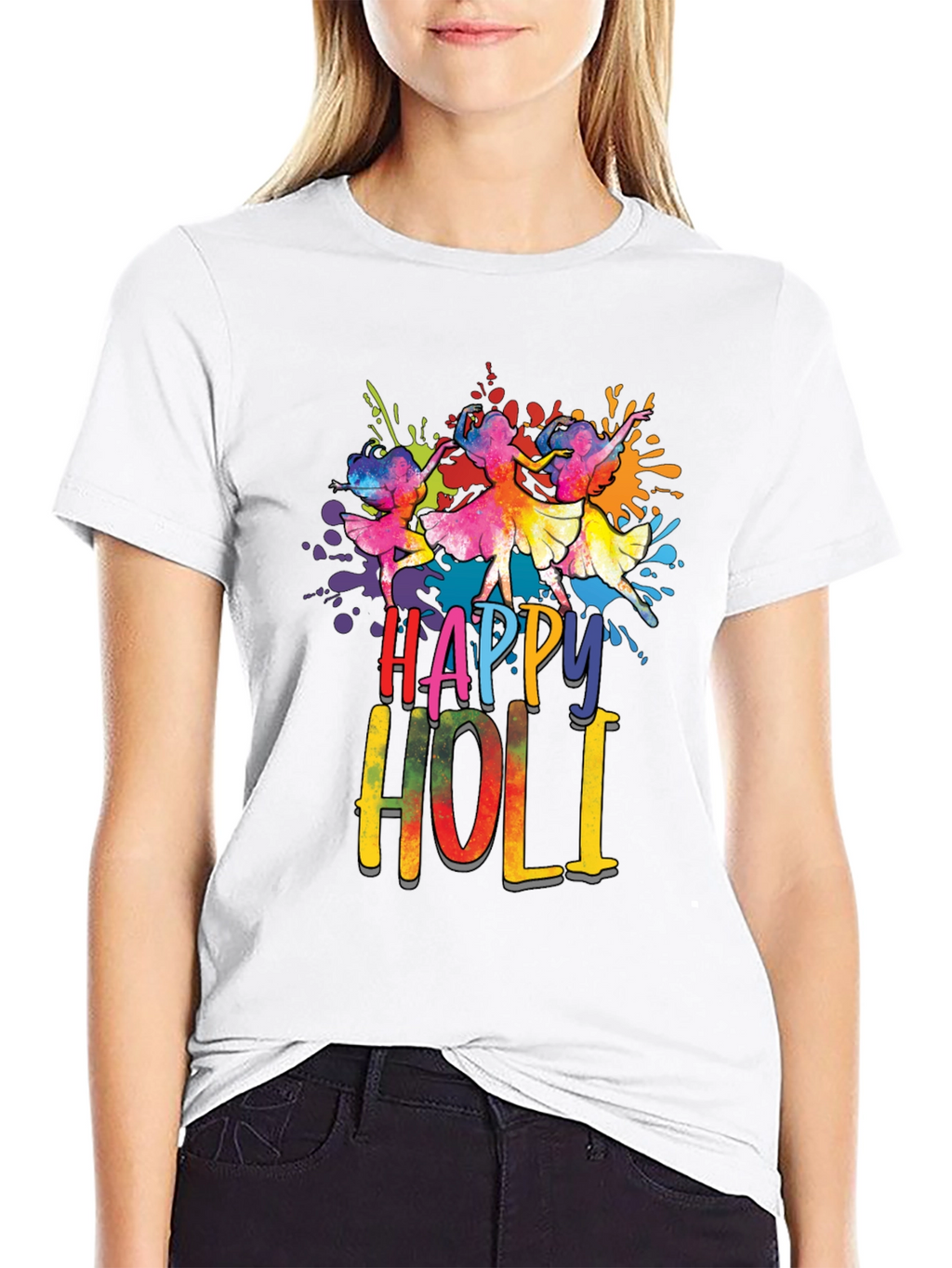 Happy Holi Dancers Graphic T-Shirt