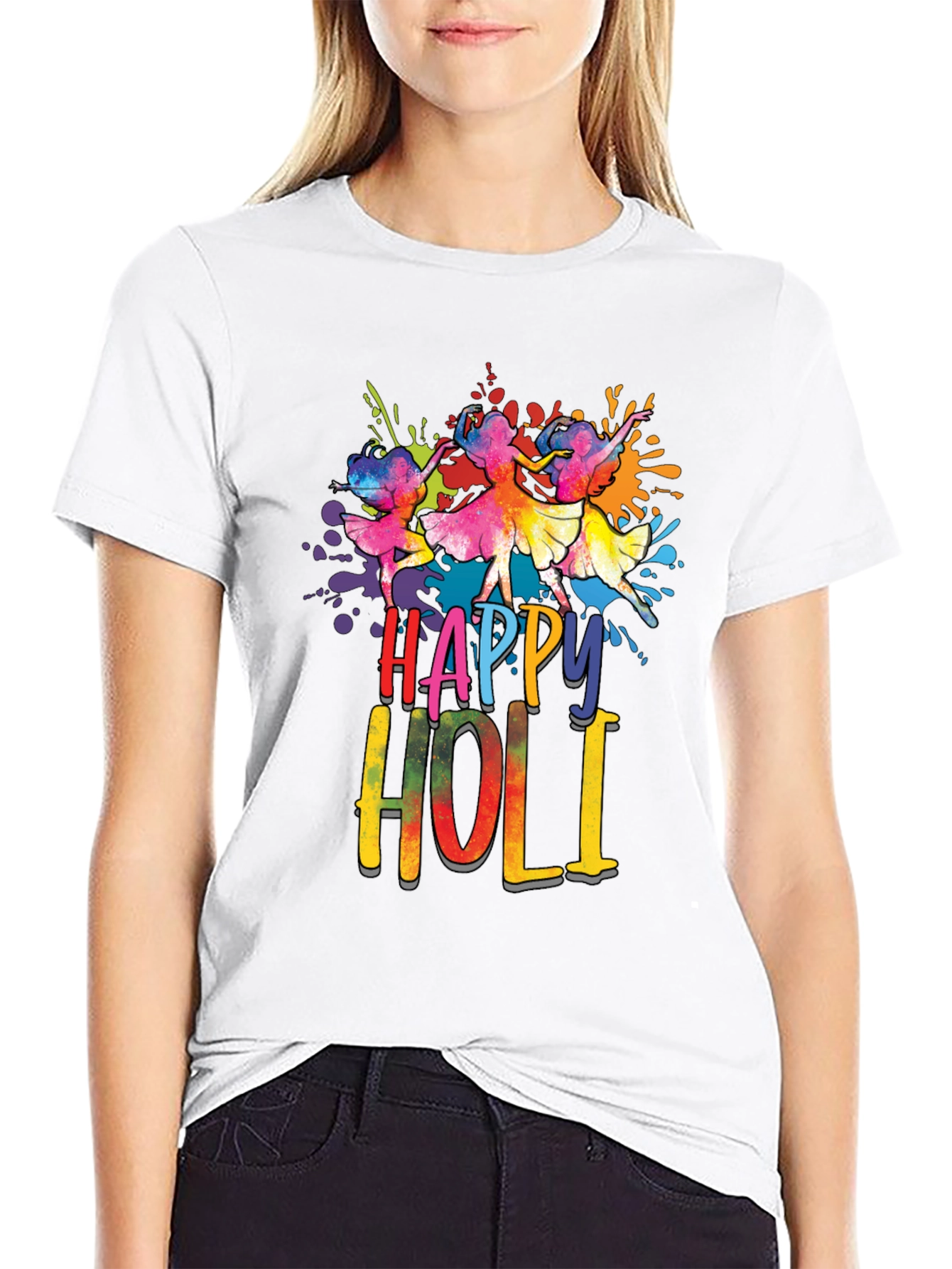 Happy Holi Dancers Graphic T-Shirt
