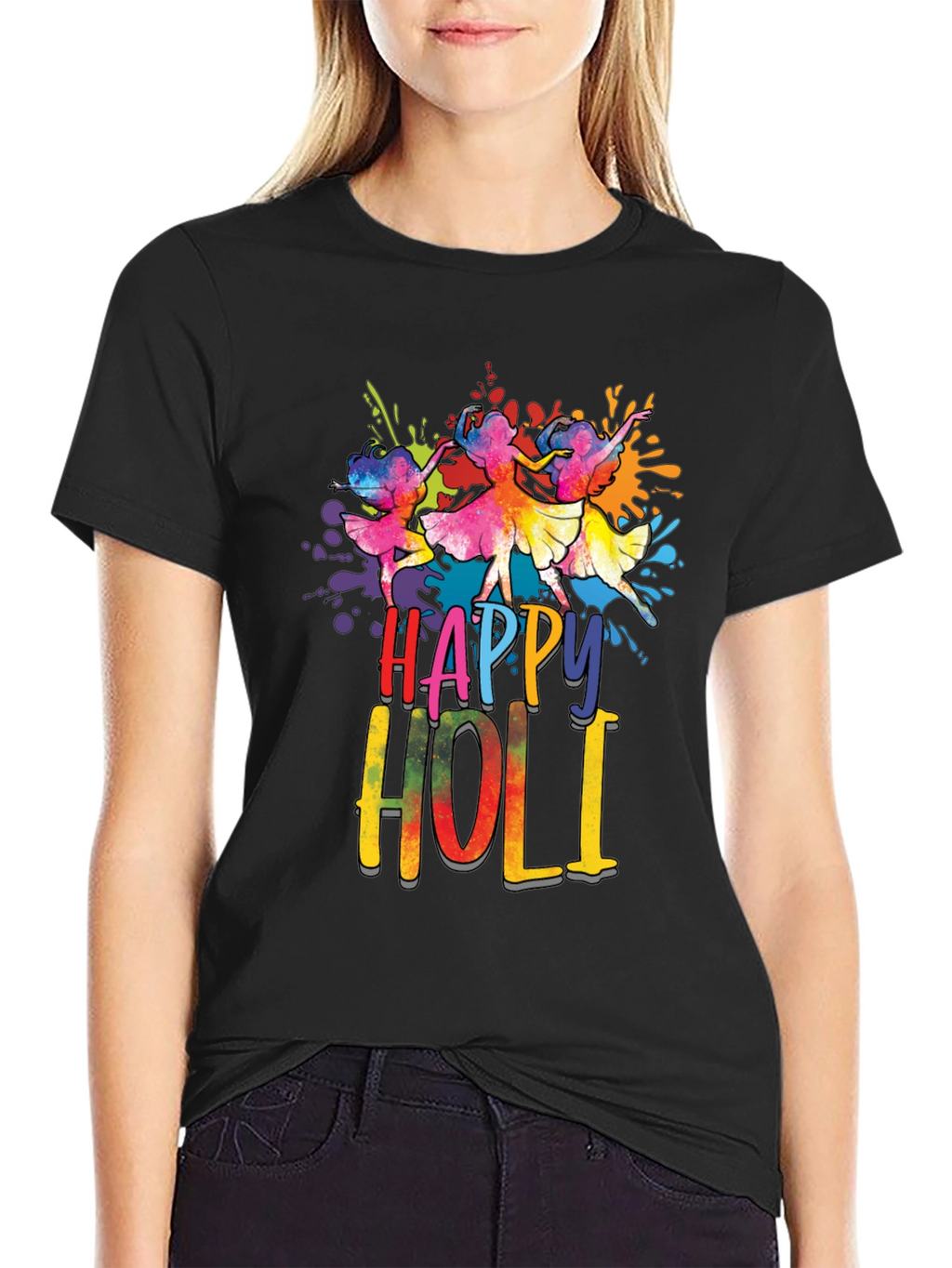 Happy Holi Dancers Graphic T-Shirt