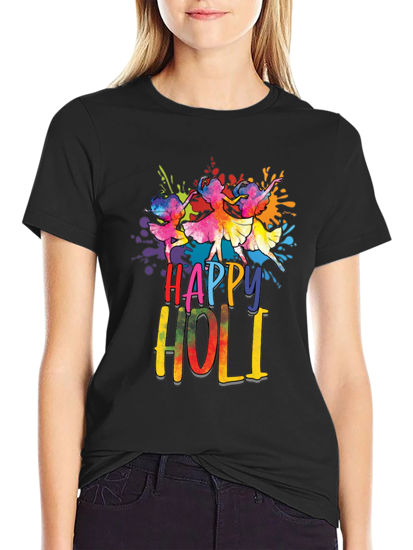 Happy Holi Dancers Graphic T-Shirt