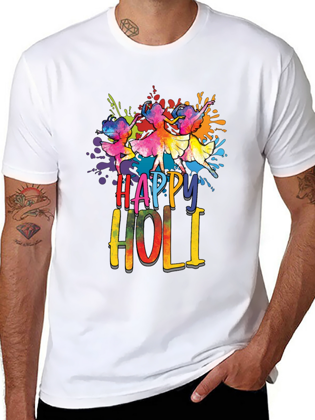 Happy Holi Dancers Graphic T-Shirt