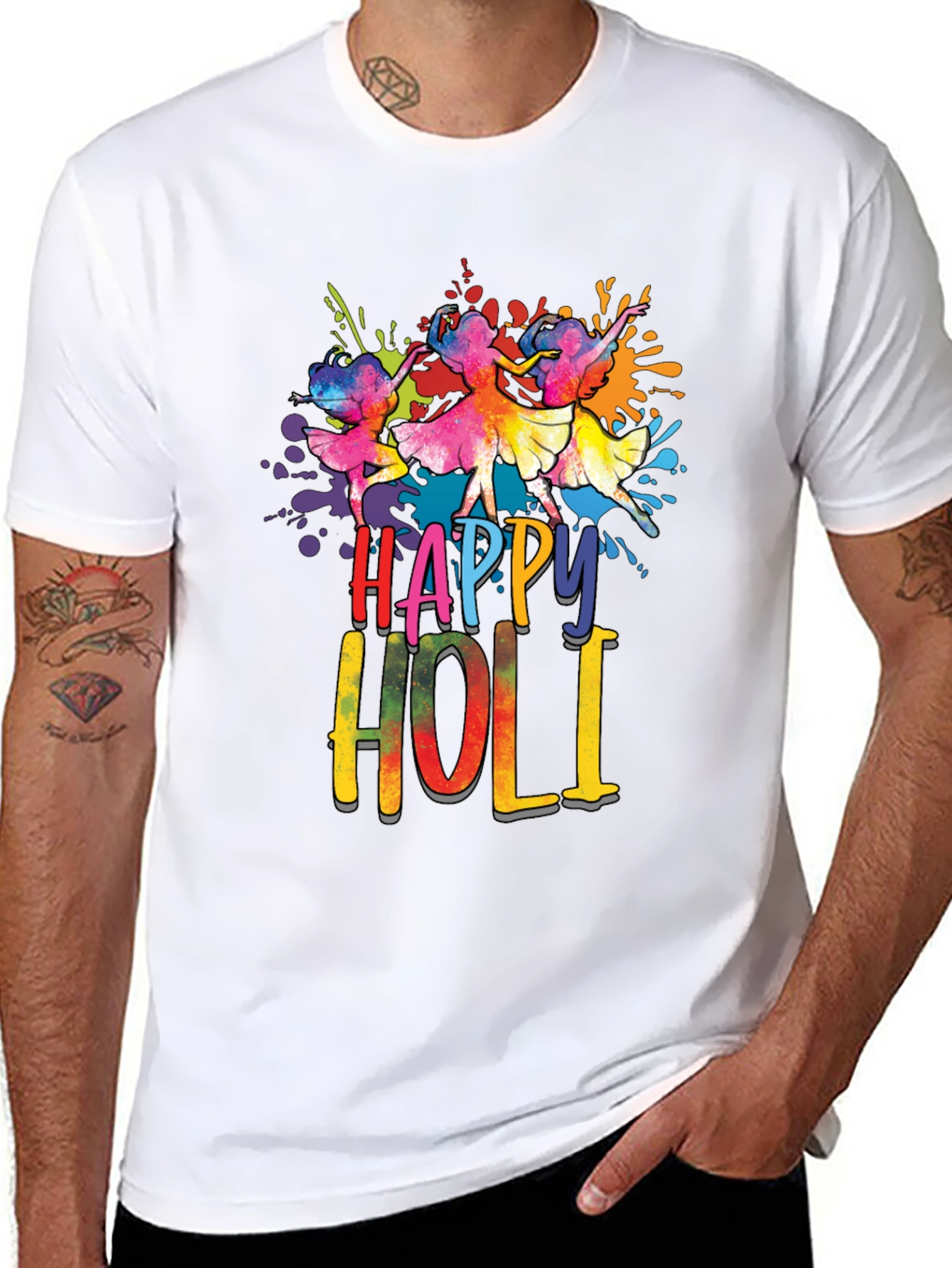 Happy Holi Dancers Graphic T-Shirt