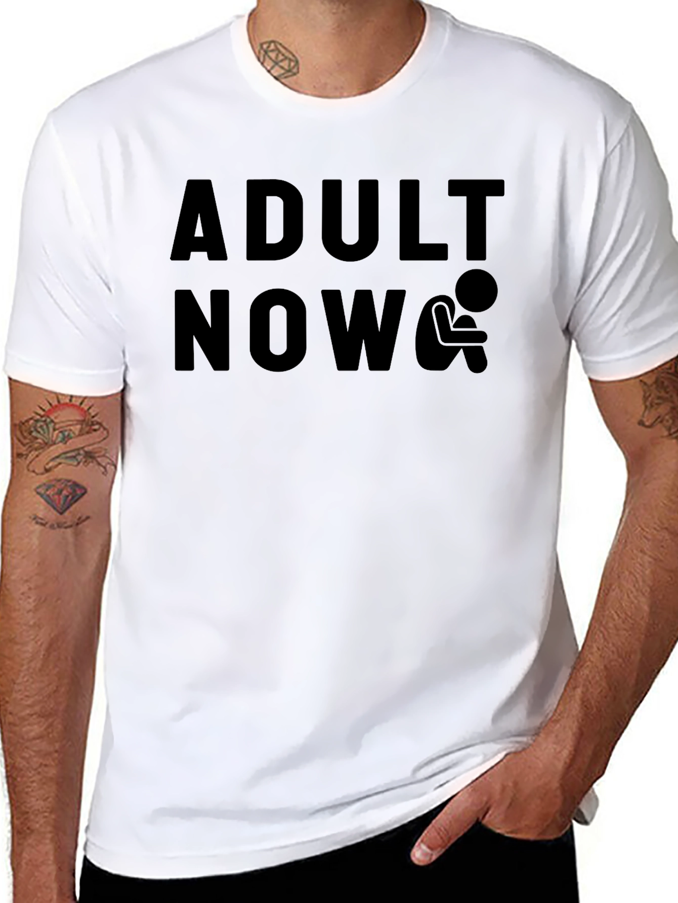 Adult Now T-Shirt - Humorous Graphic Tee