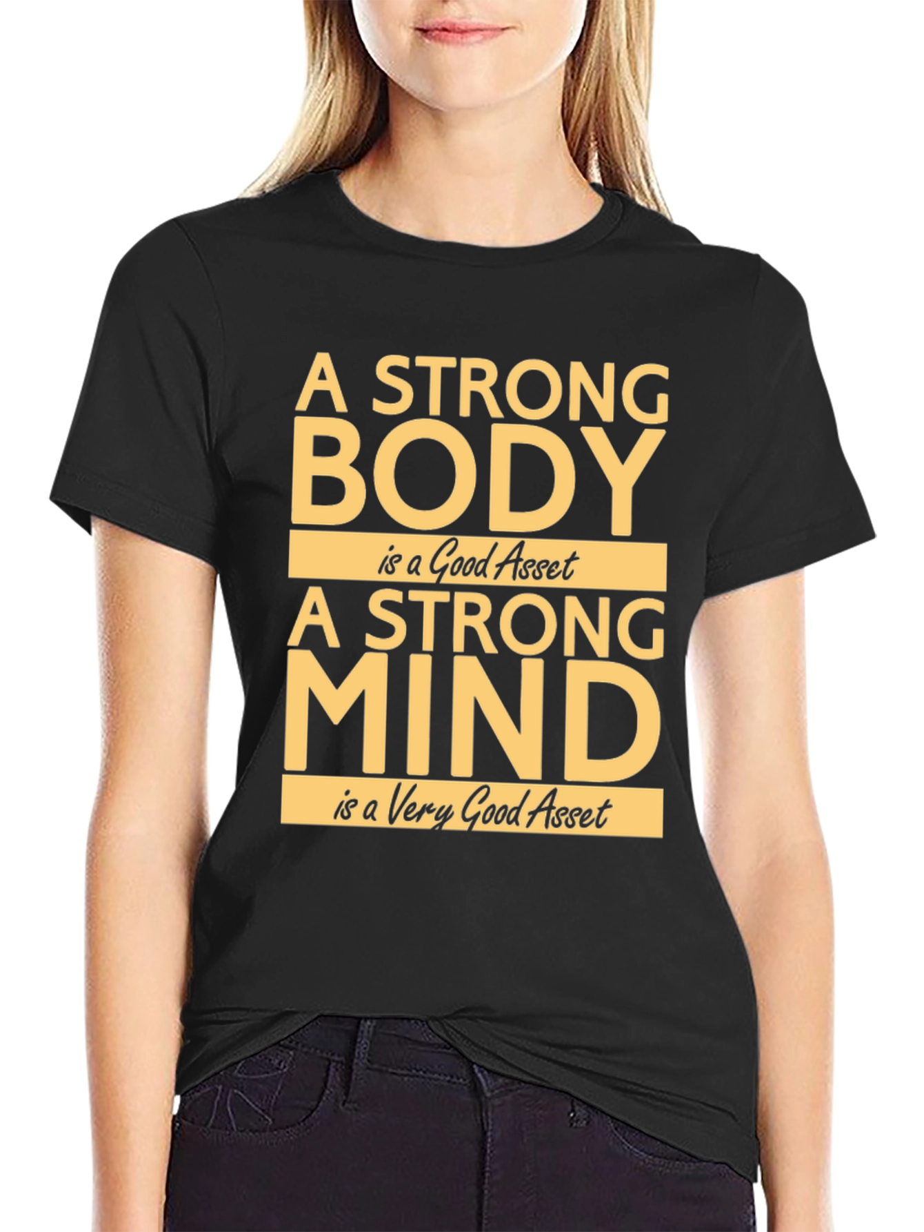 Strong Body & Mind Graphic Tee - Motivational Fitness Shirt