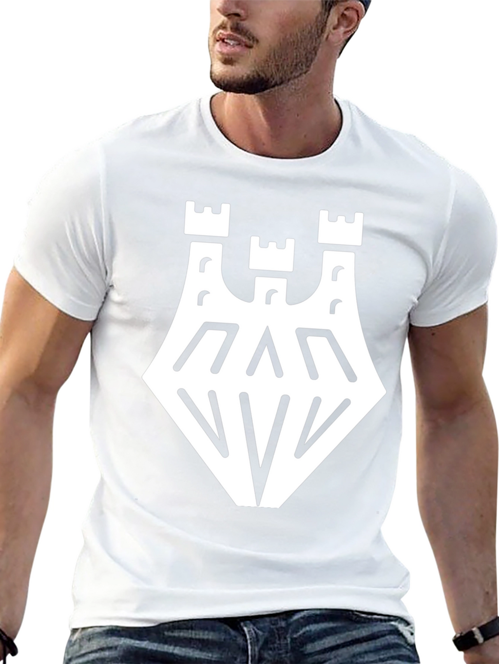 Black T-Shirt with White Castle Graphic