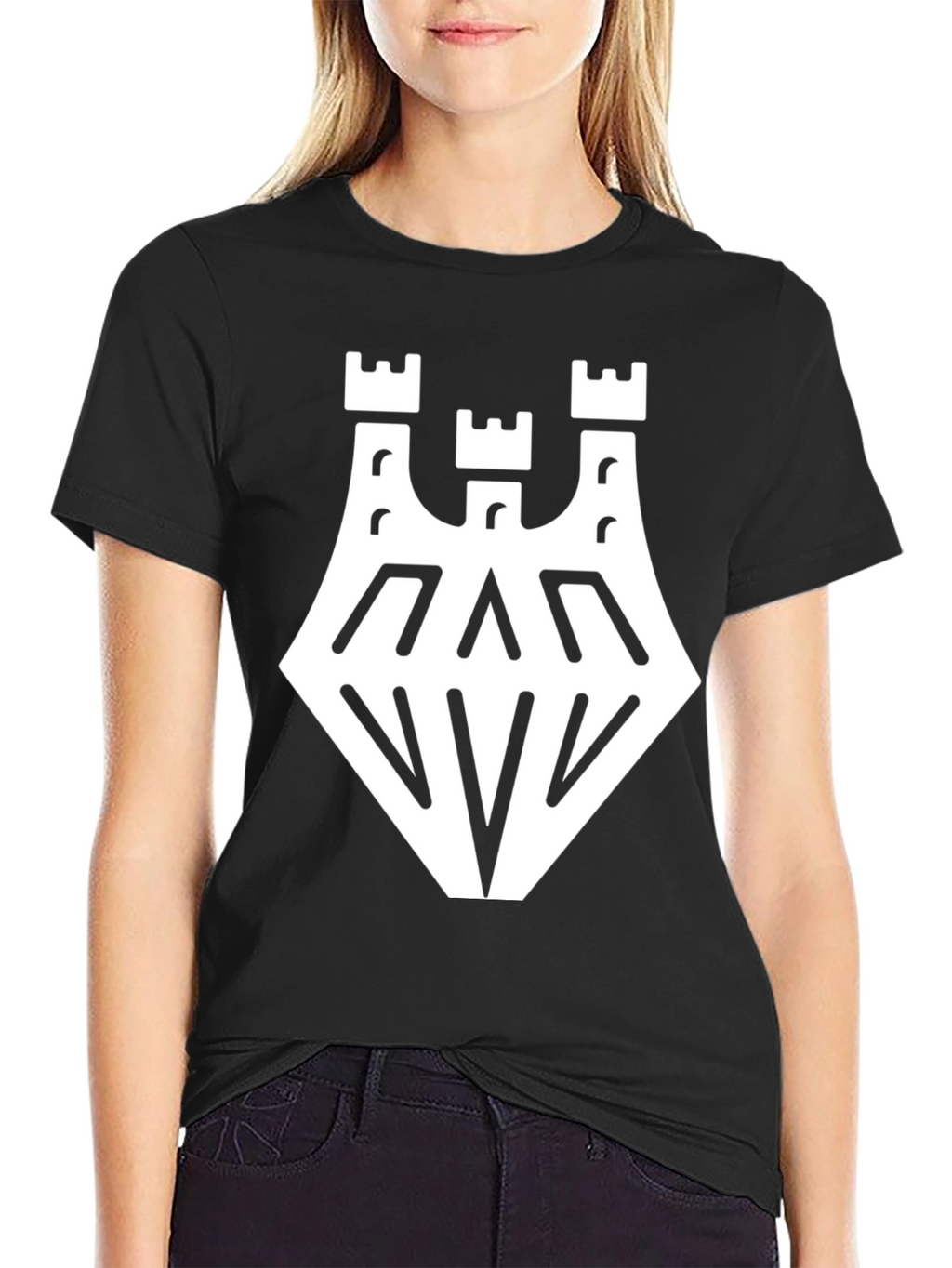 Black T-Shirt with White Castle Graphic