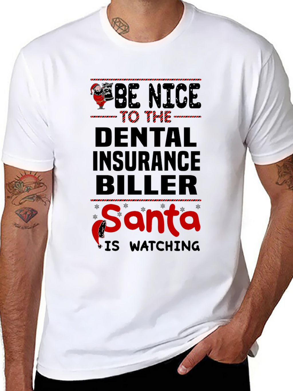 Dental Insurance Biller Santa Christmas T-Shirt
