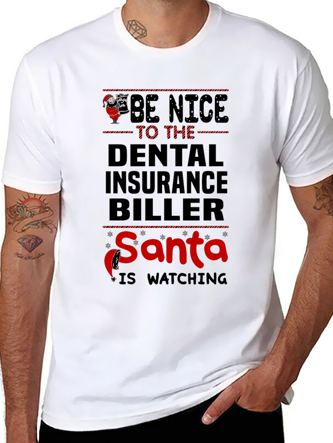 Dental Insurance Biller Santa Christmas T-Shirt