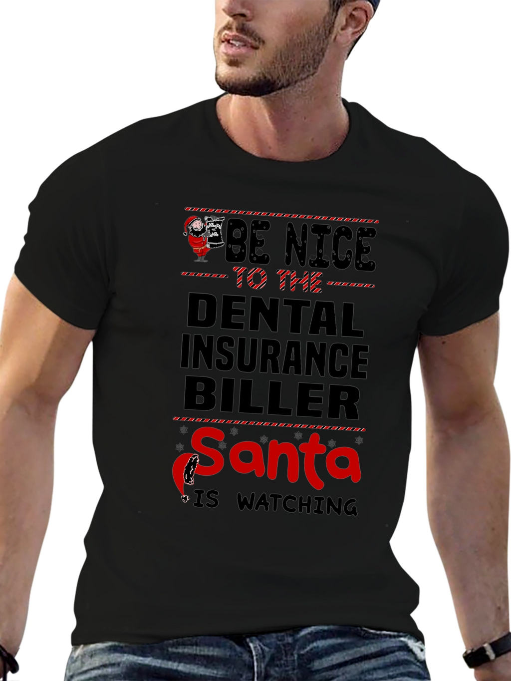 Dental Insurance Biller Santa Christmas T-Shirt
