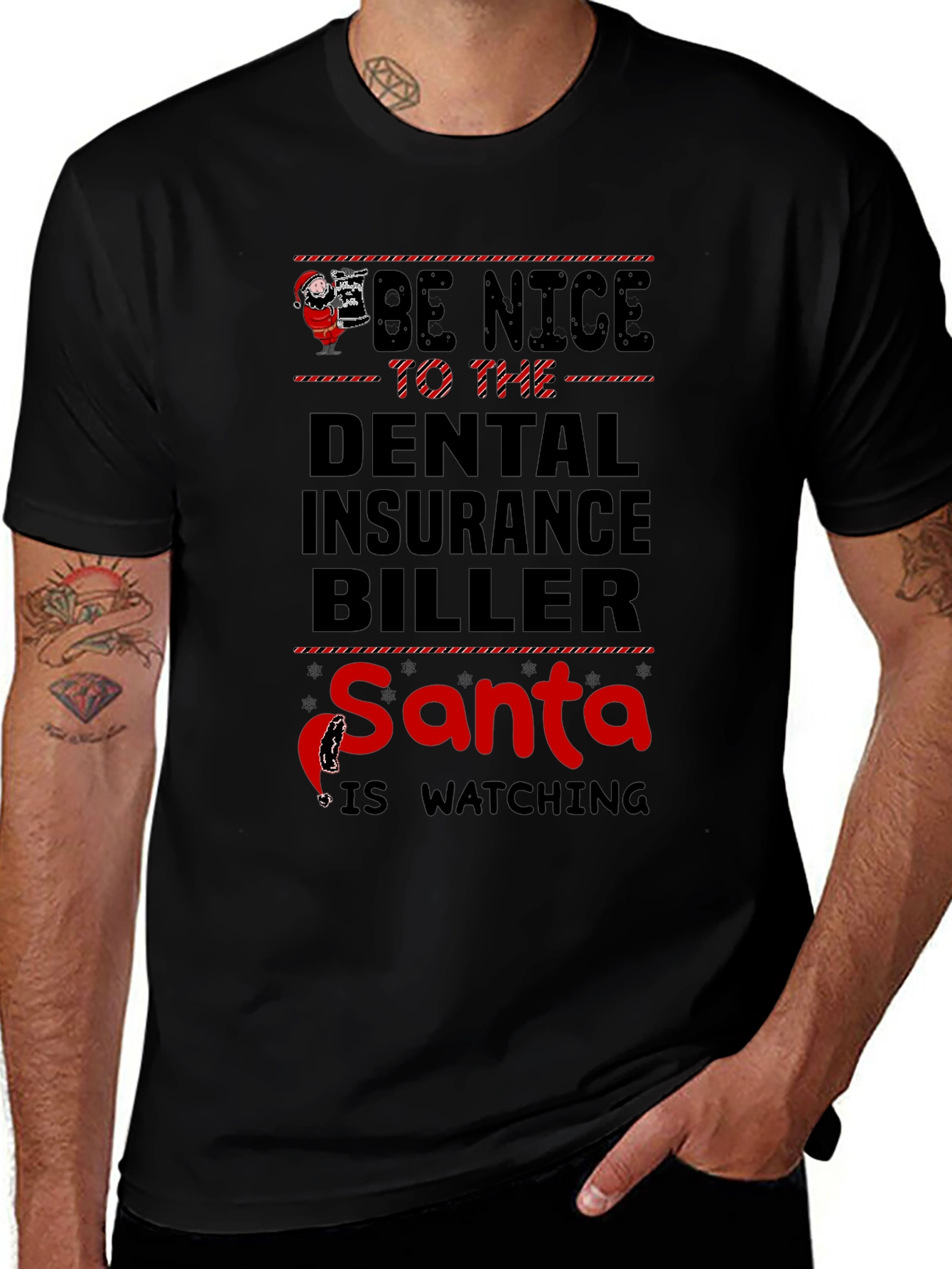 Dental Insurance Biller Santa Christmas T-Shirt
