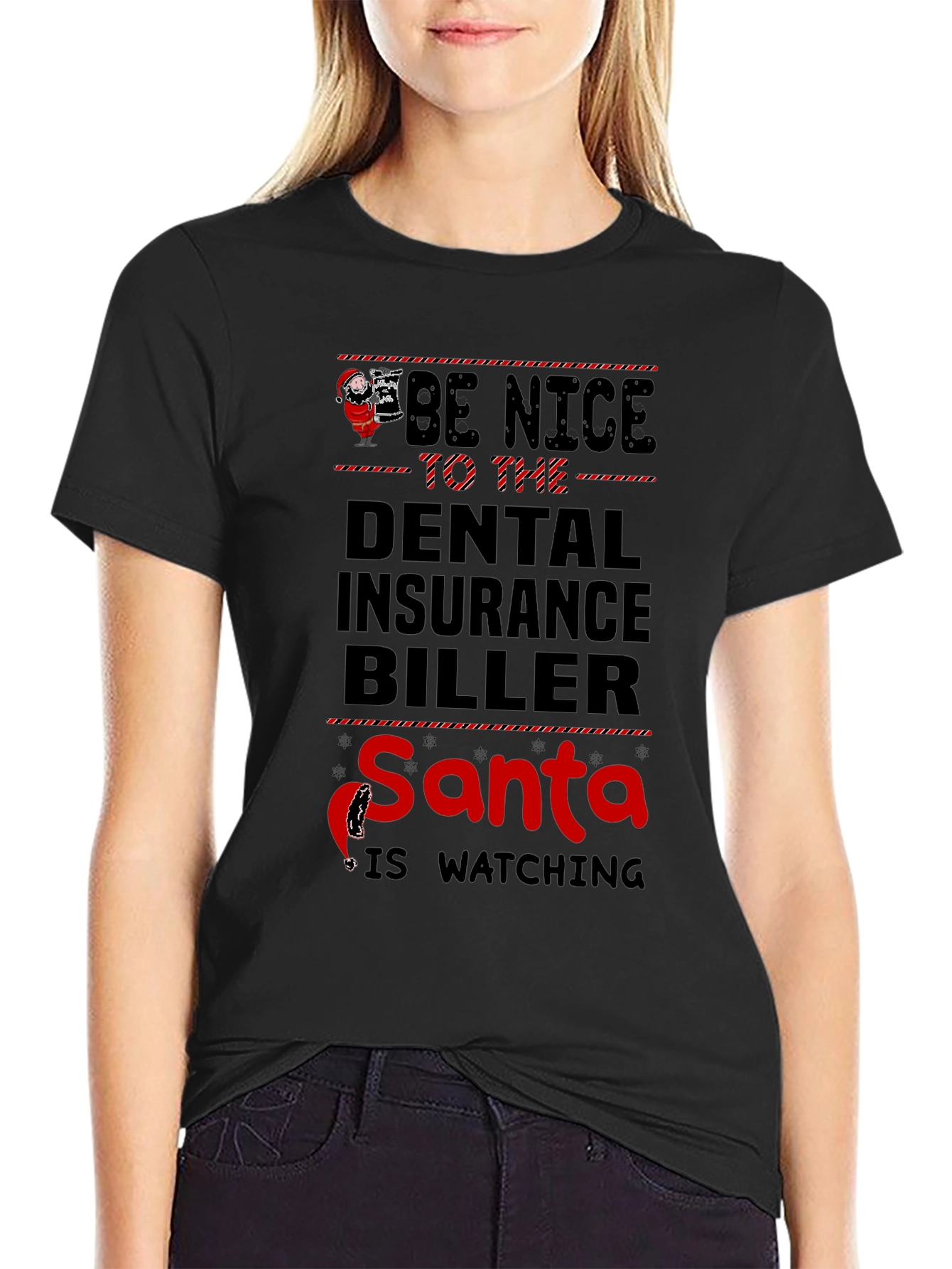 Dental Insurance Biller Santa Christmas T-Shirt