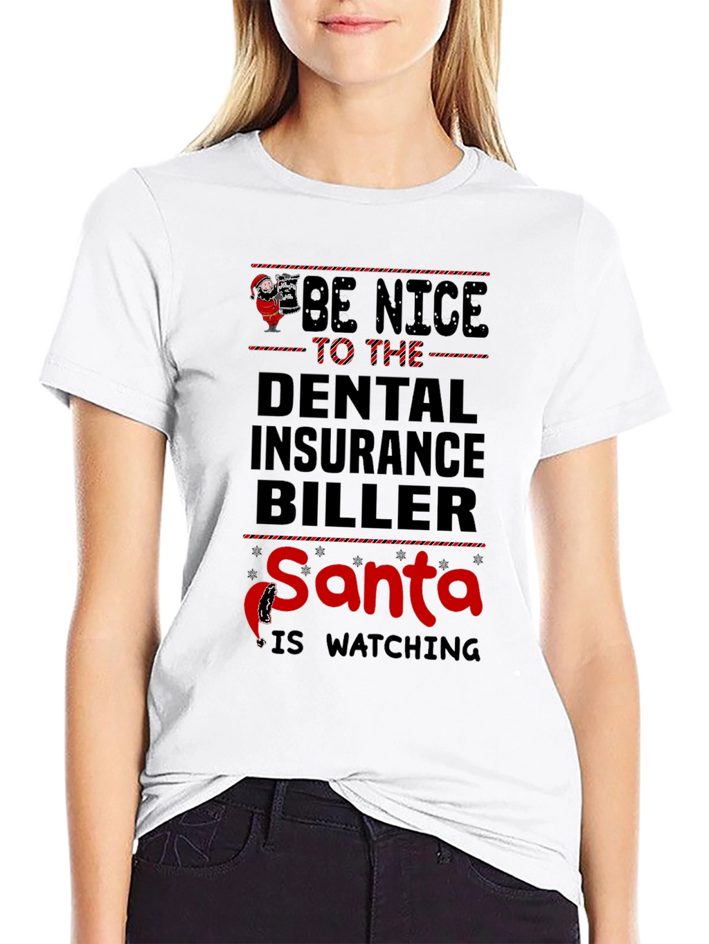Dental Insurance Biller Santa Christmas T-Shirt