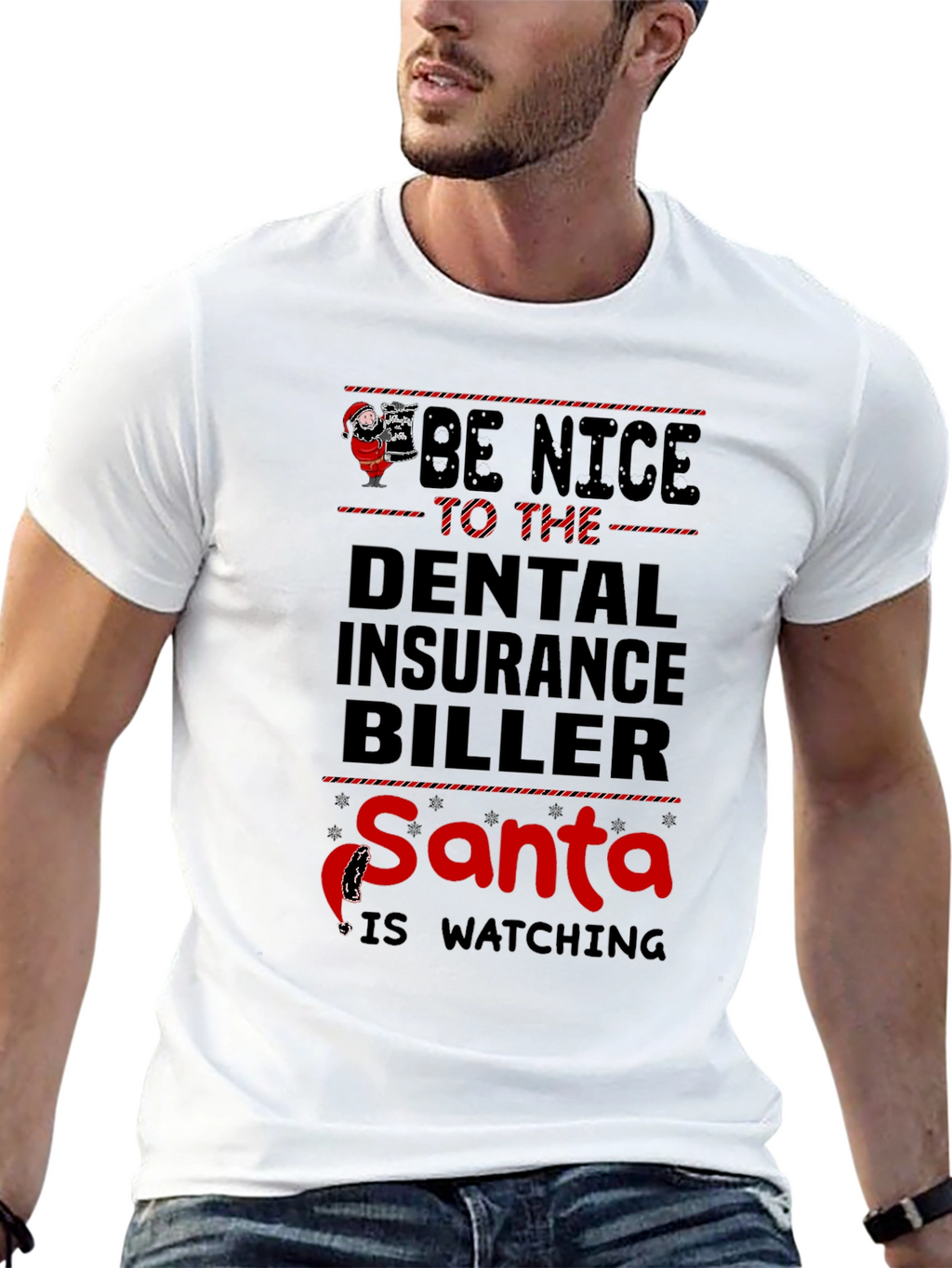 Dental Insurance Biller Santa Christmas T-Shirt